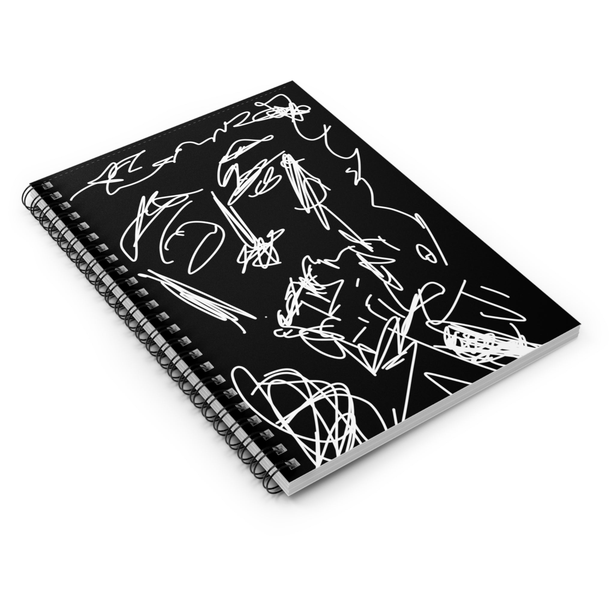 Artistic Spiral Notebook - Ruled Line, Sketchbook for Artists, Creative Journaling, Unique Gift for Students, Black Background Design