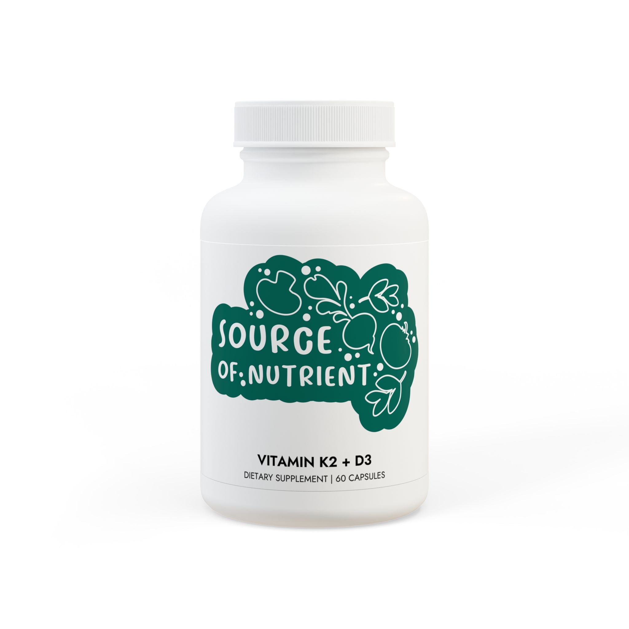 Vitamin K2 + D3 Supplement (60 Capsules)