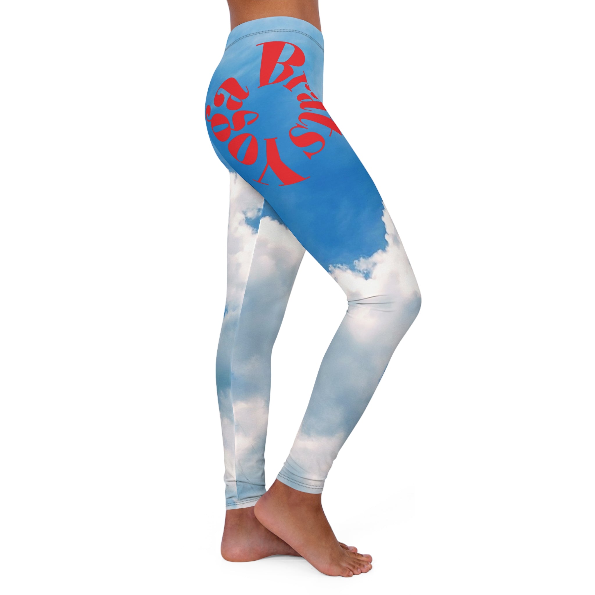 Yoga Brats Artistic Sky Cloud Print Women's Spandex Leggings, Comfortable Activewear, Yoga Pants, Everyday Apparel, Fitness Leggings, Spring Fashion