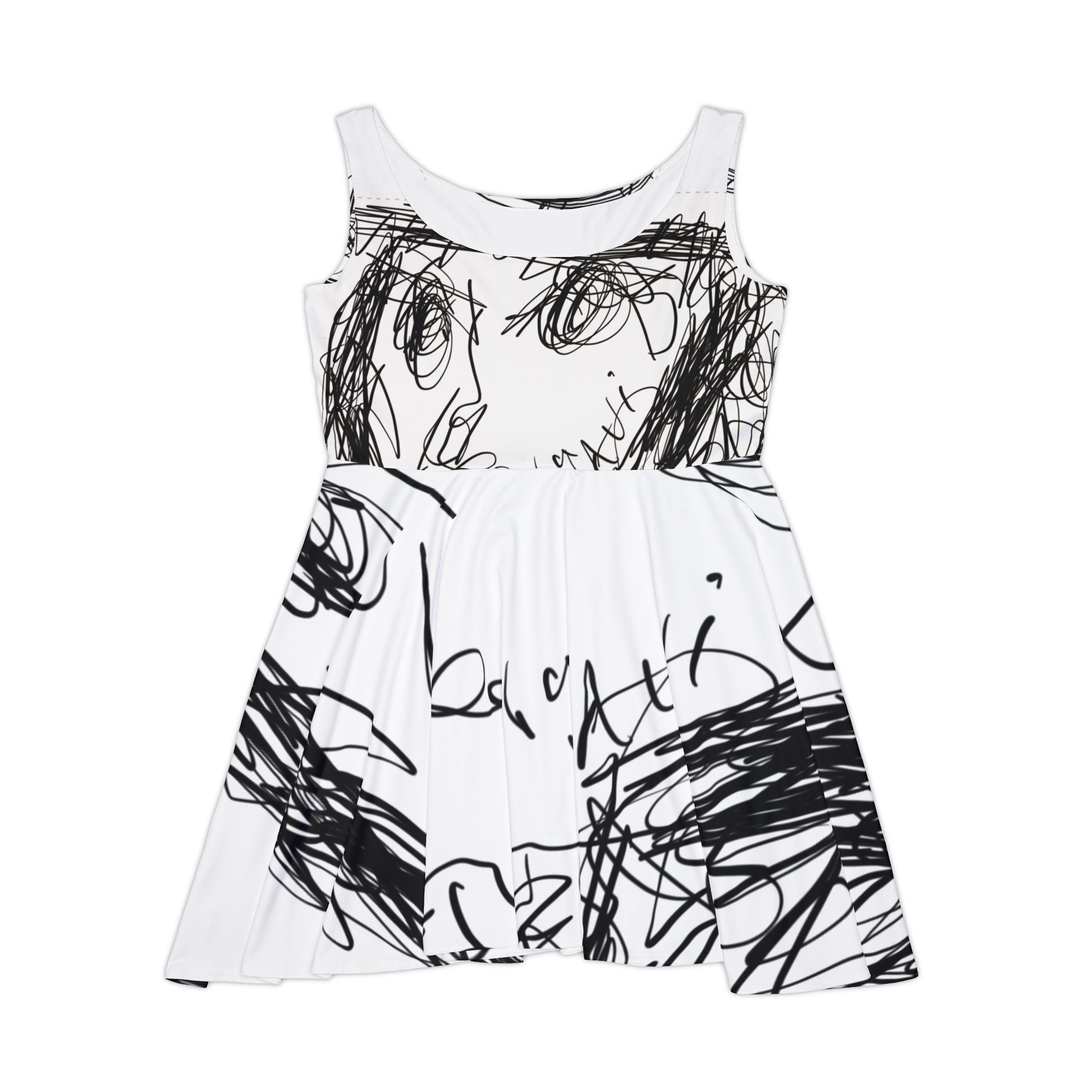 Art-Inspired Women's Skater Dress, Unique Fashion Piece, Stylish Summer Dress, Casual Wear, Ideal for Art Lovers, Gift for Birthdays