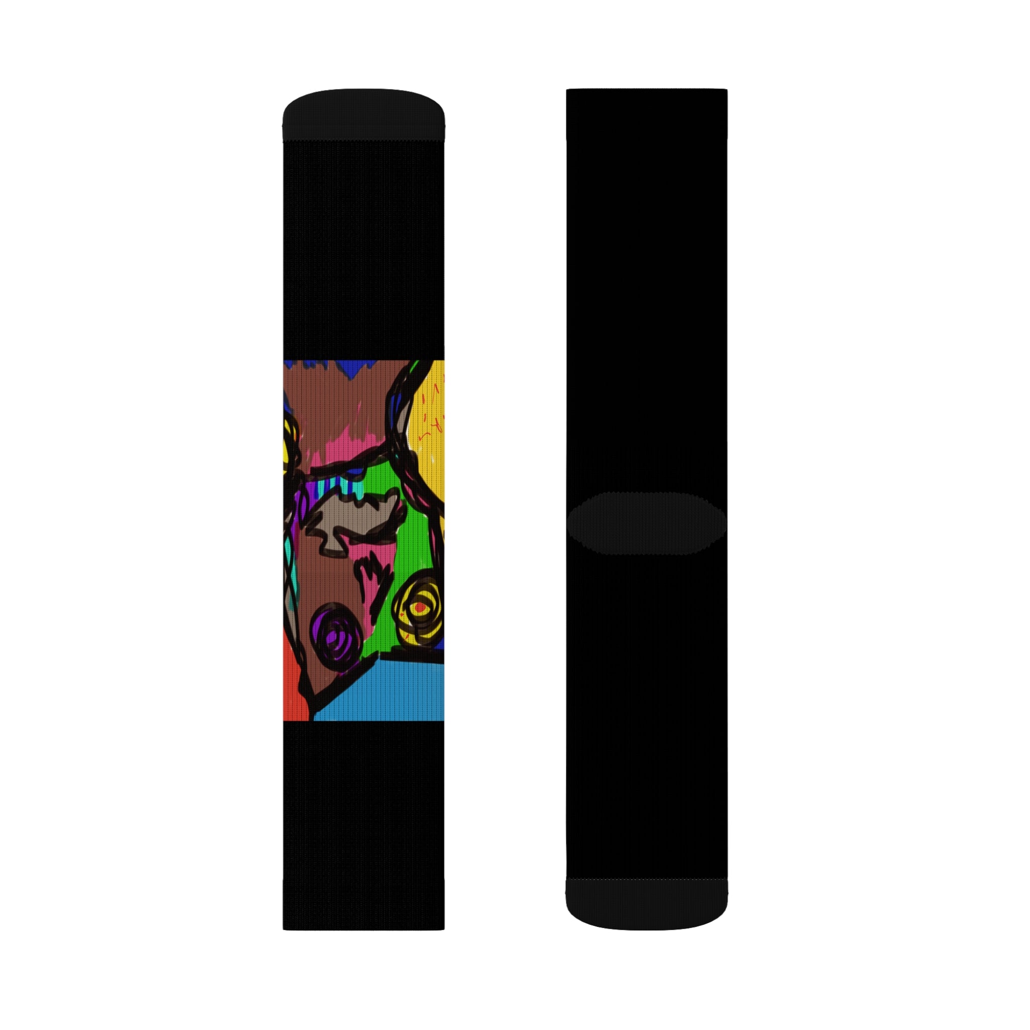 Colorful Artistic Sublimation Socks, Funky Socks, Gift for Her, Unique Fun Socks, Creative Footwear, Quirky Fashion Accessories