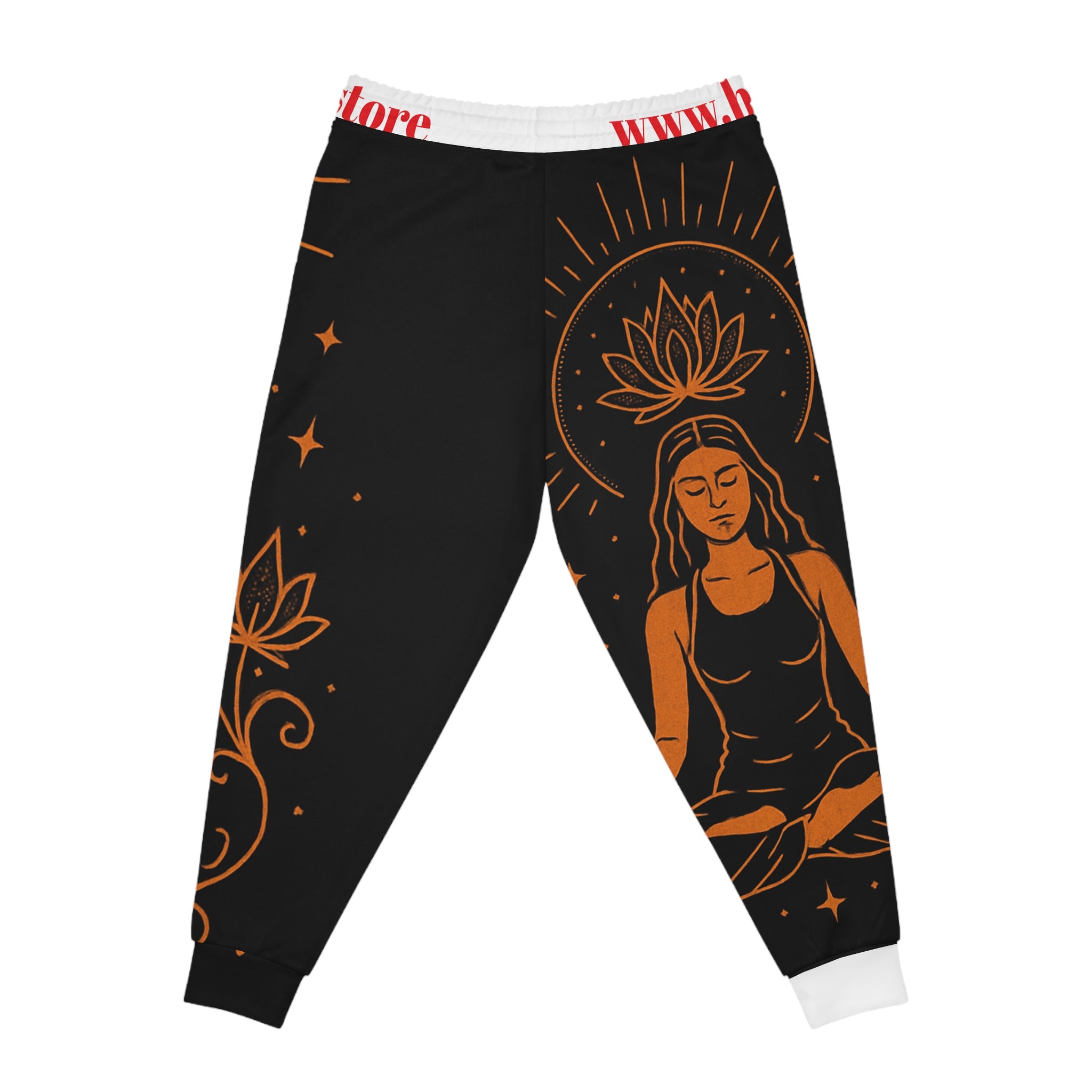 Meditative Themed Athletic Joggers, Relaxed Fit Pants for Yoga, Leisure Wear, Gift for Mindfulness, Women's Joggers