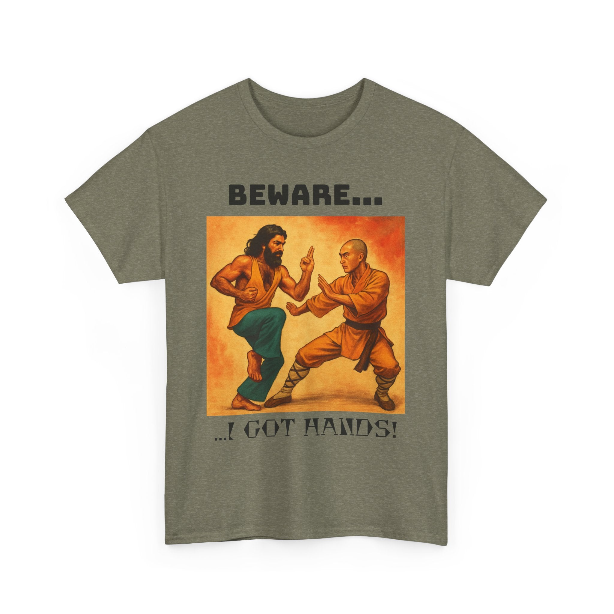 Beware... I Got Hands! Unisex Heavy Cotton Tee, Graphic Shirt, Funny T-shirt Gift, Casual Wear, Men's Women's Humor Tee
