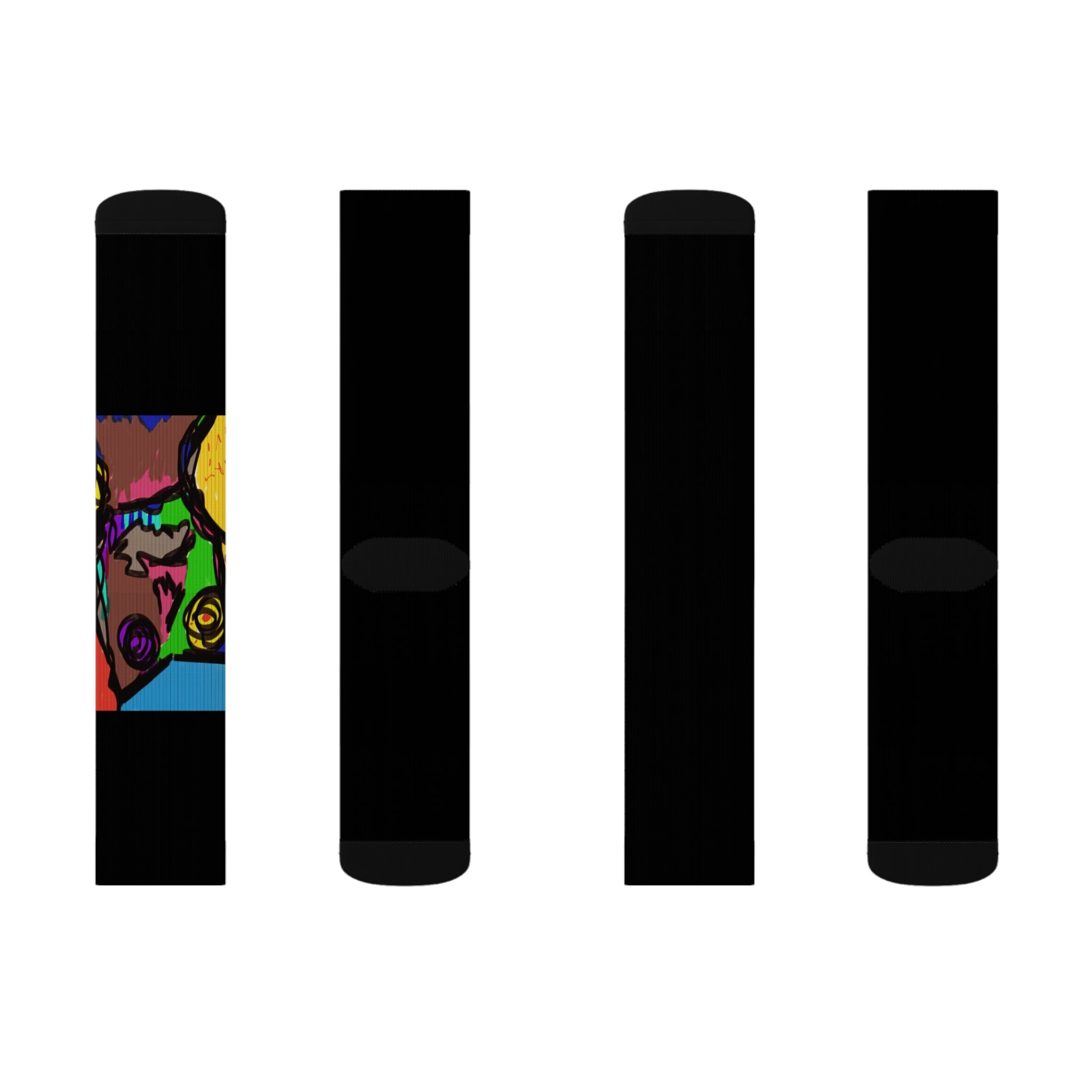 Colorful Artistic Sublimation Socks, Funky Socks, Gift for Her, Unique Fun Socks, Creative Footwear, Quirky Fashion Accessories