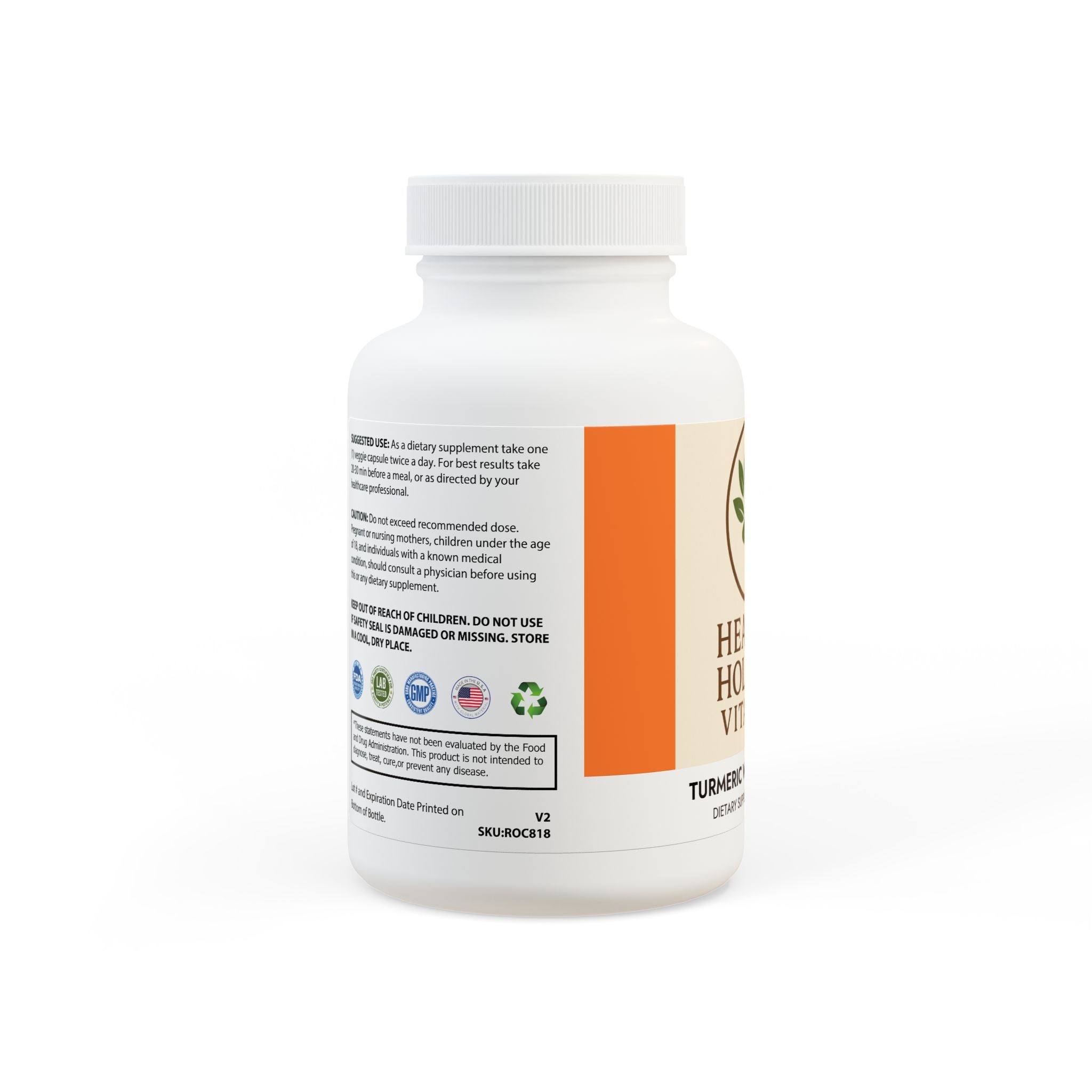 Turmeric with BioPerine® (Black Pepper Fruit Extract) Supplement (60 Capsules)