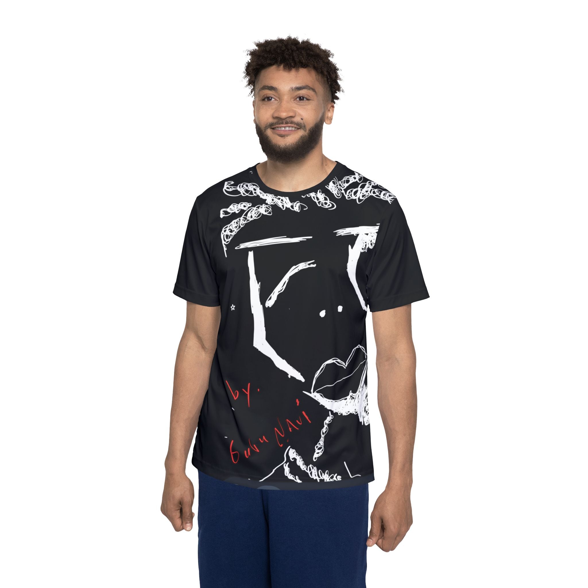 Men's Artistic Sports Jersey - Unique AOP Tee for Athletes, Sporty Casual Wear, Graphic Print Shirt, Gift for Sports Lovers