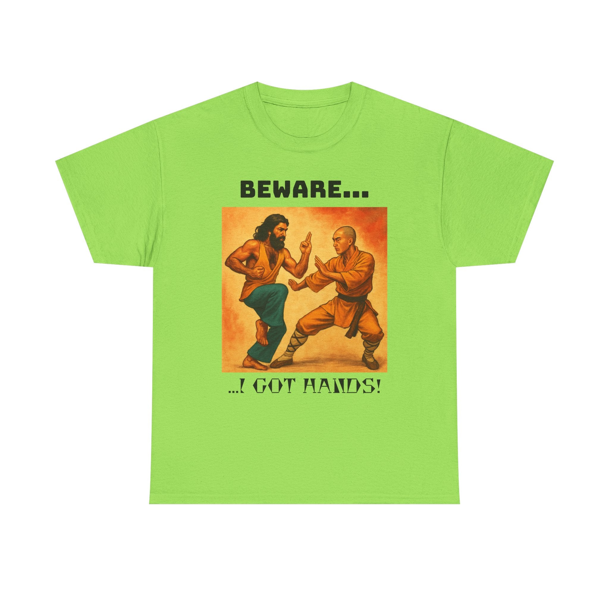 Beware... I Got Hands! Unisex Heavy Cotton Tee, Graphic Shirt, Funny T-shirt Gift, Casual Wear, Men's Women's Humor Tee