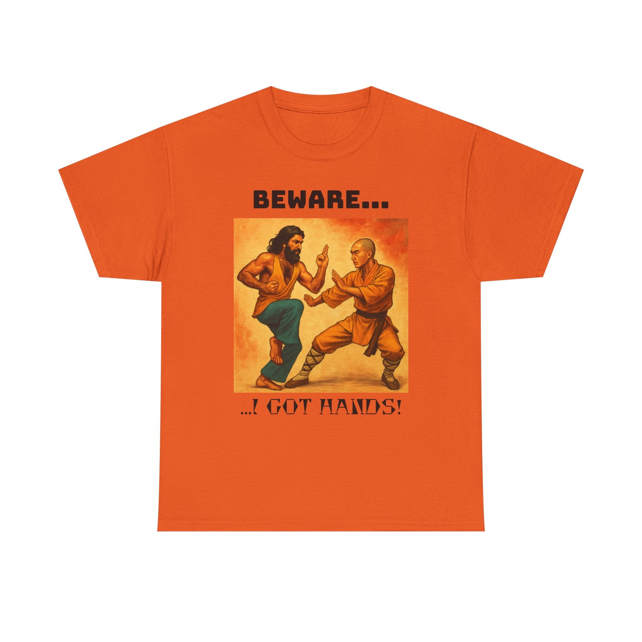 Beware... I Got Hands! Unisex Heavy Cotton Tee, Graphic Shirt, Funny T-shirt Gift, Casual Wear, Men's Women's Humor Tee
