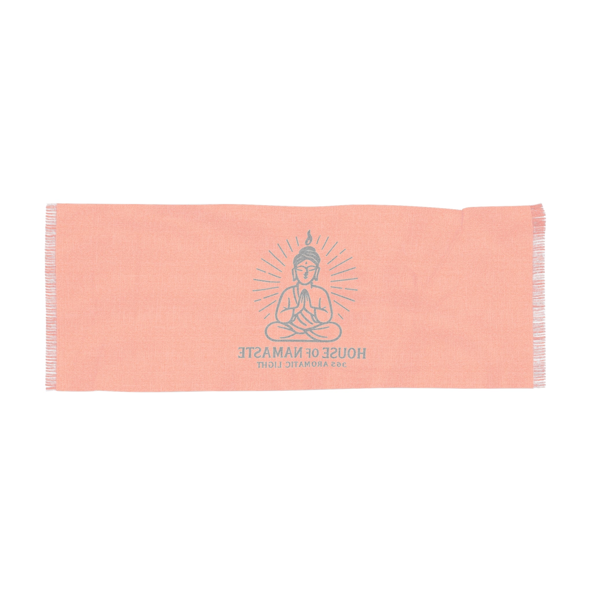 Light Scarf with Spiritual Buddha Design, Yoga Accessory, Meditation Gift, Light Weight Wrap, Namaste Scarf for Mindfulness