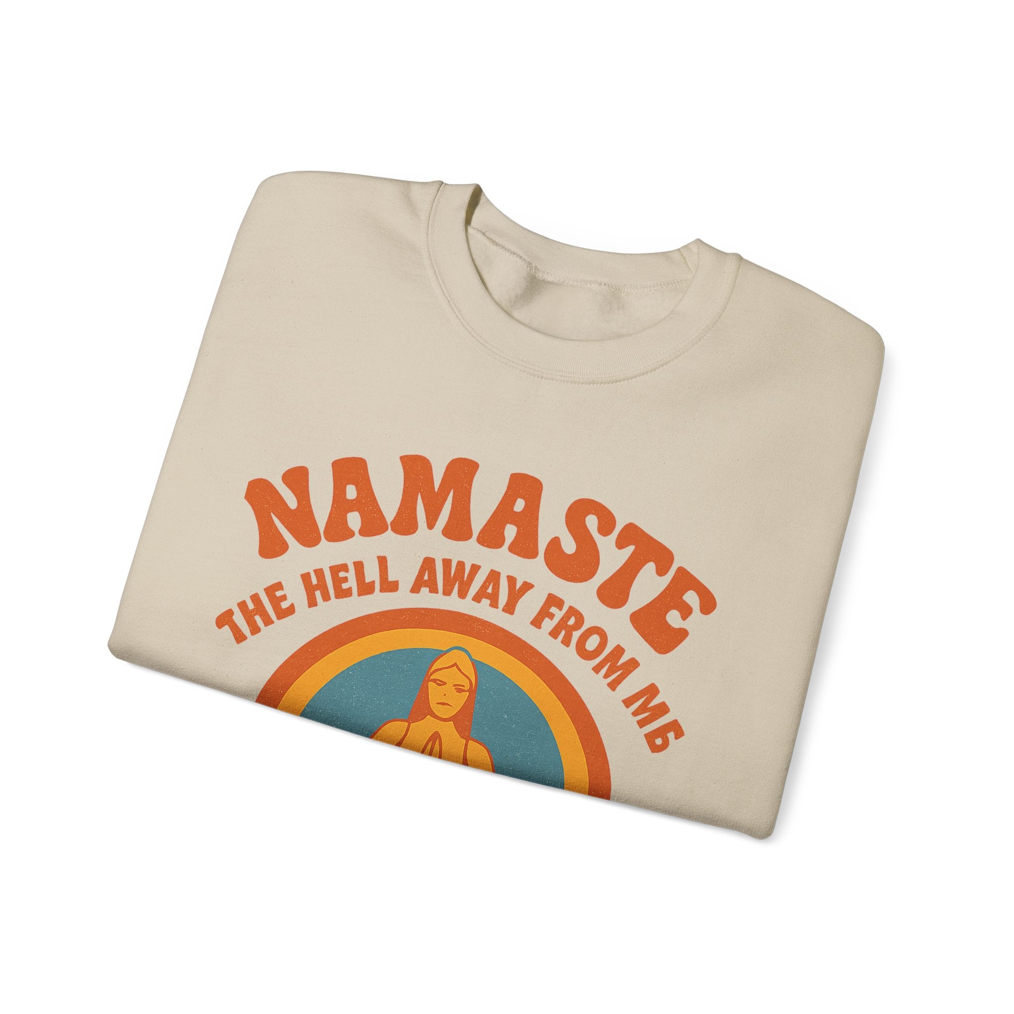 Namaste Sweatshirt, Funny Yoga Crewneck, Unisex Heavy Blend, Spiritual Gift, Meditation Apparel, Mindfulness Clothing, Self-Care Cozy Wear