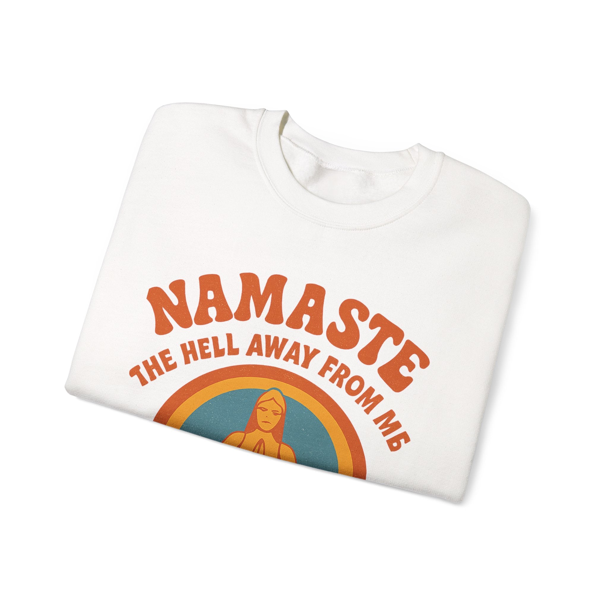 Namaste Sweatshirt, Funny Yoga Crewneck, Unisex Heavy Blend, Spiritual Gift, Meditation Apparel, Mindfulness Clothing, Self-Care Cozy Wear