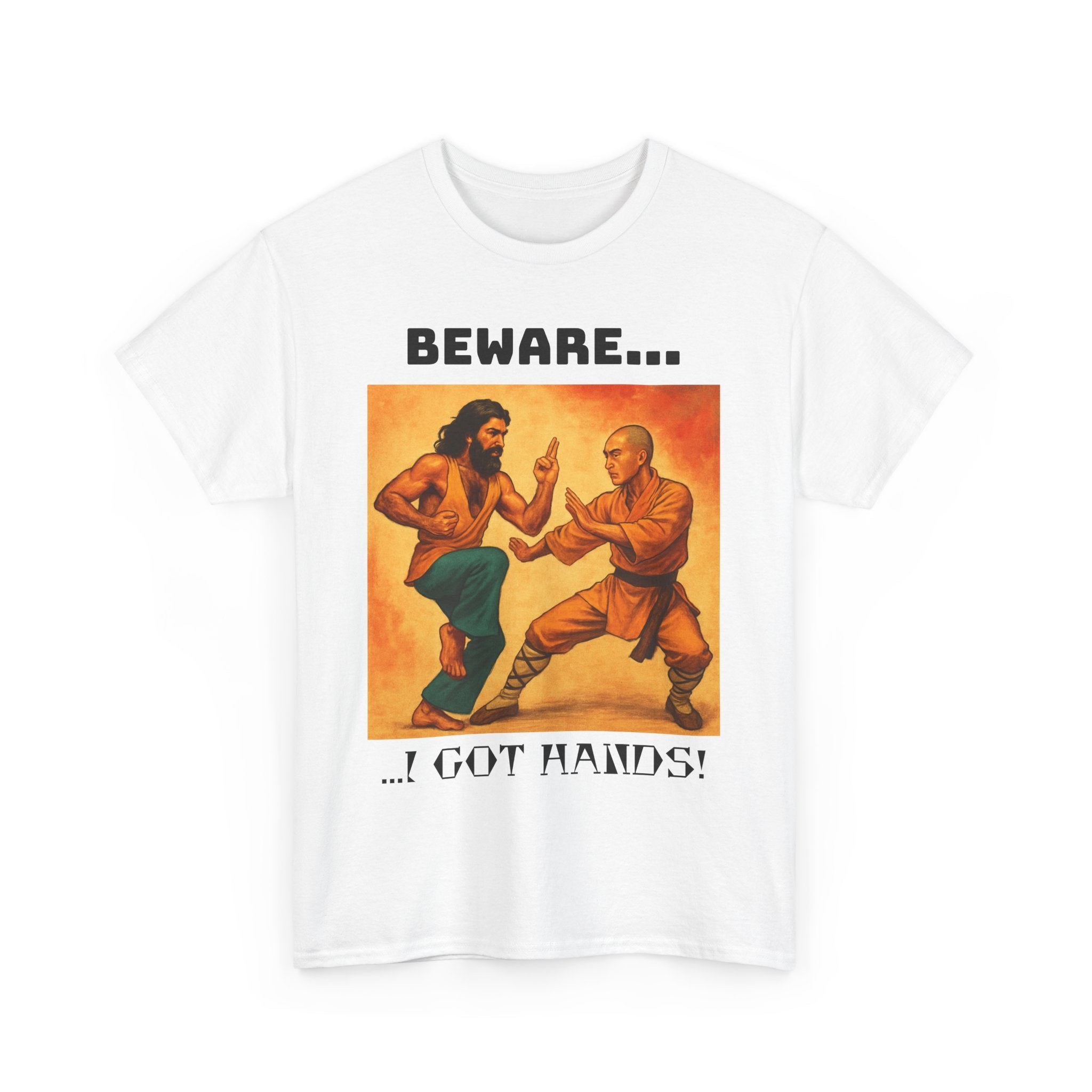 Beware... I Got Hands! Unisex Heavy Cotton Tee, Graphic Shirt, Funny T-shirt Gift, Casual Wear, Men's Women's Humor Tee