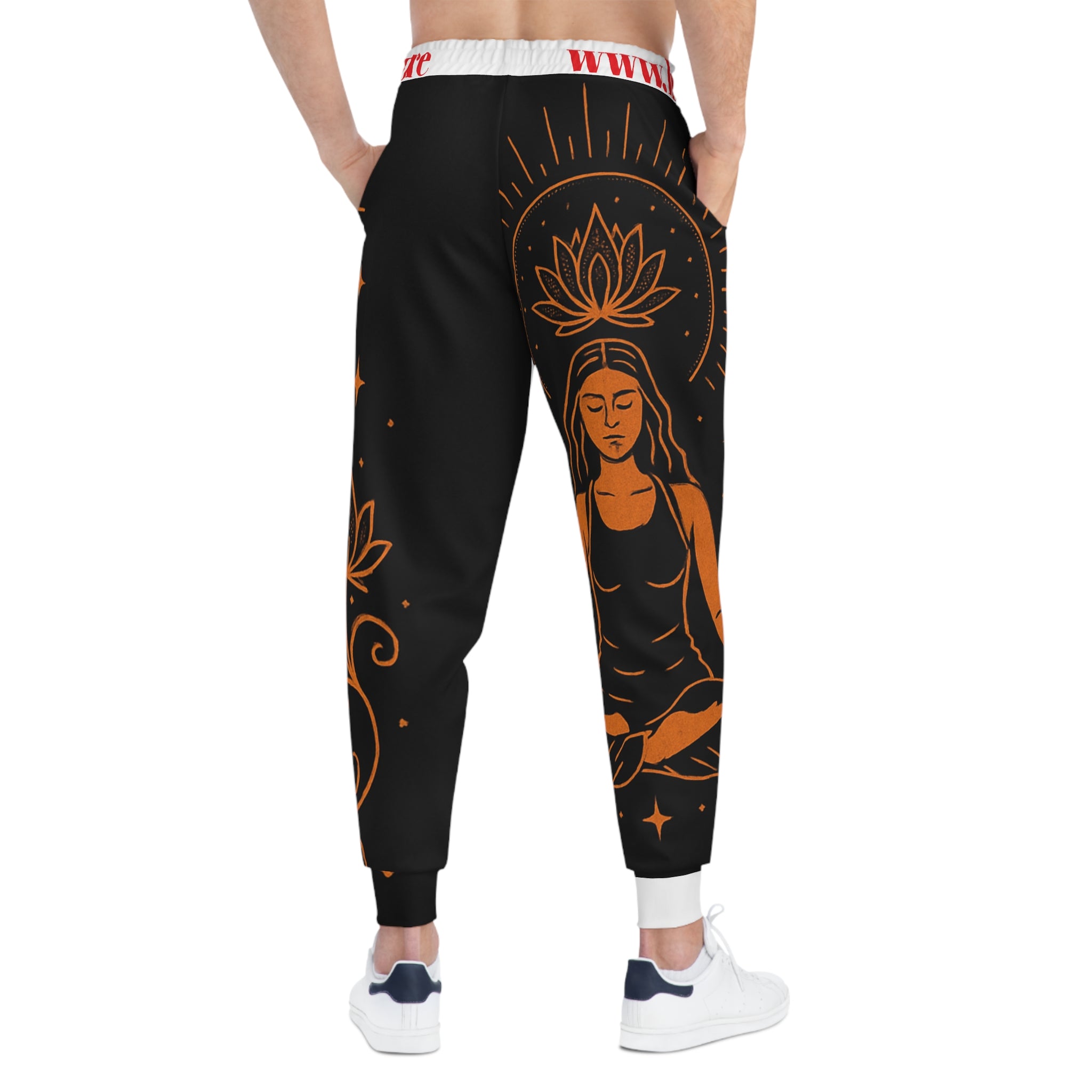 Meditative Themed Athletic Joggers, Relaxed Fit Pants for Yoga, Leisure Wear, Gift for Mindfulness, Women's Joggers