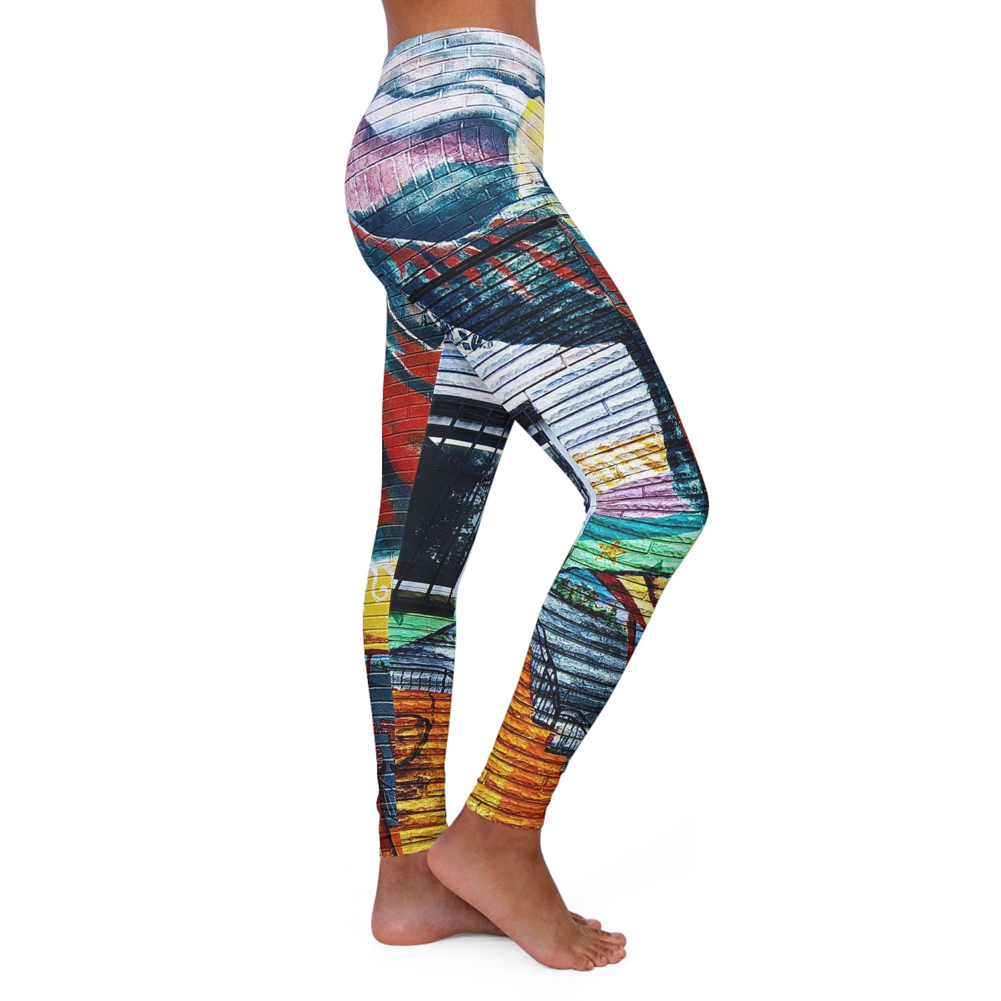 Artistic Yoga Brats Women's Casual Spandex Leggings, Trendy Activewear, Fitness Leggings, Yoga Pants, Vibrant Graphic Leggings