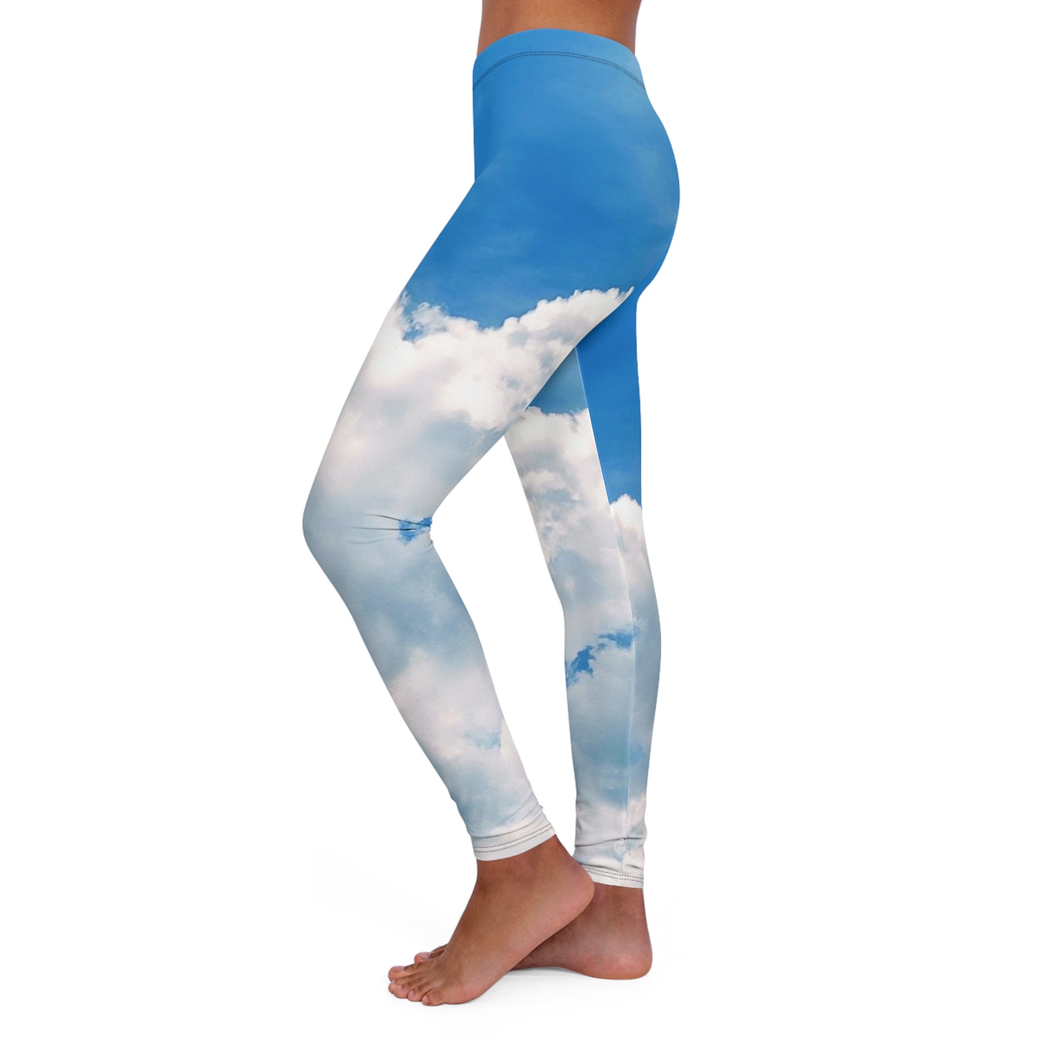 Yoga Brats Artistic Sky Cloud Print Women's Spandex Leggings, Comfortable Activewear, Yoga Pants, Everyday Apparel, Fitness Leggings, Spring Fashion