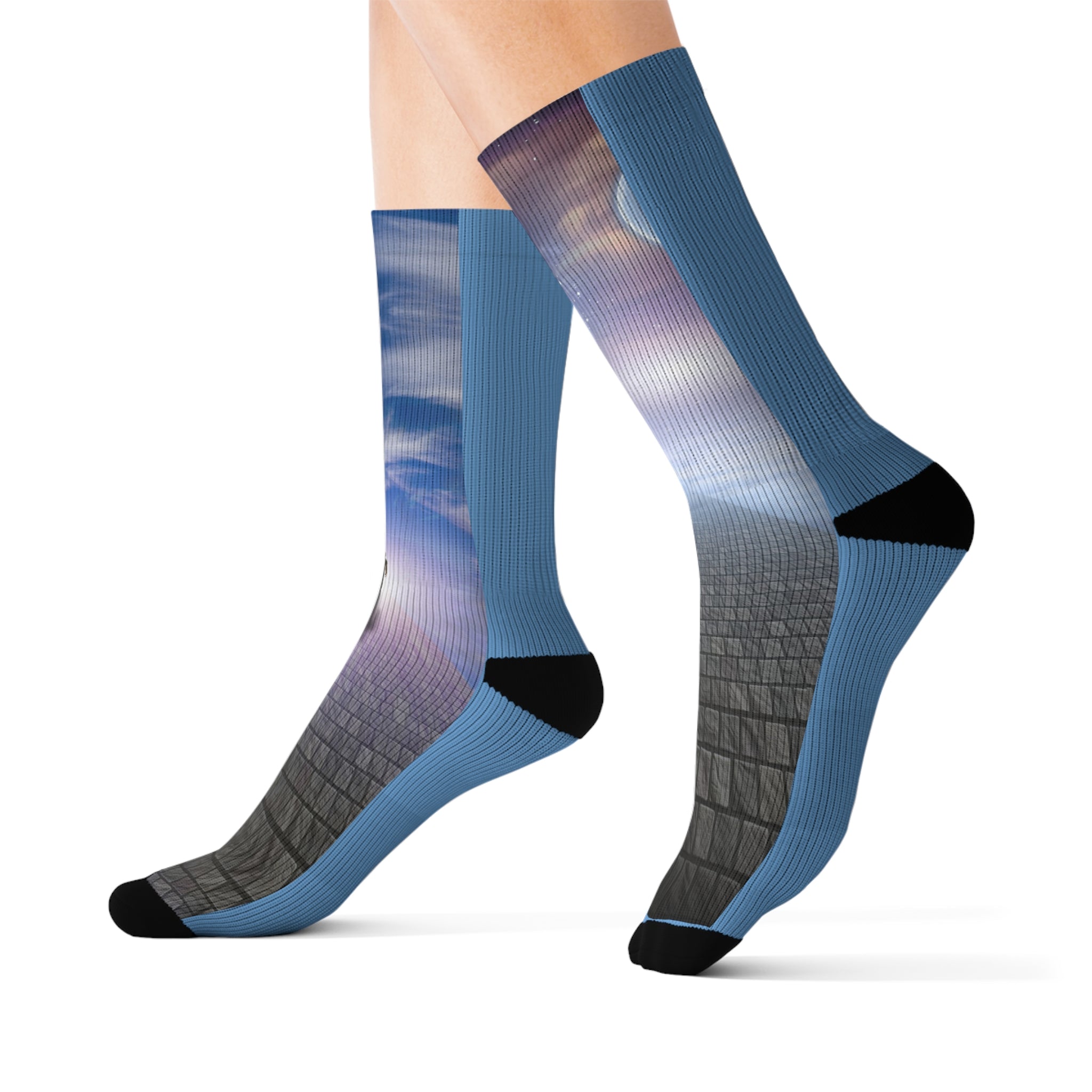 YOGA BRATS Introducing...Cosmic Vivid Sublimation Socks, Galaxy Patterned Socks, Unique Gift for Space Lovers, Trendy Fashion Accessories, Comfortable Everyday Wear