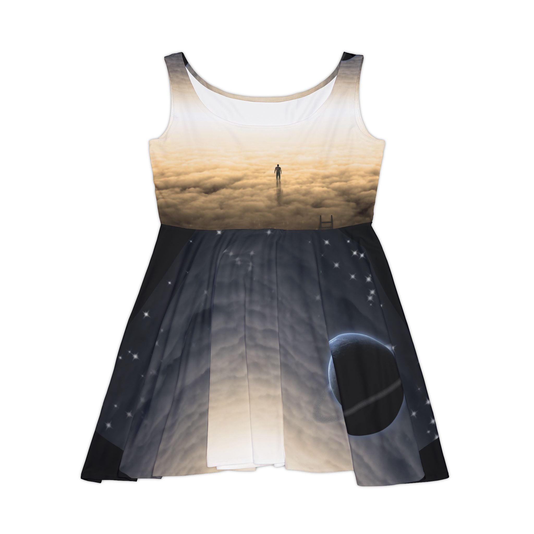 Cosmic Dream Women's Skater Dress, AOP, Vintage Glam, Festival Outfit, Boho Chic, Space Print Dress, Ideal for Summer Events