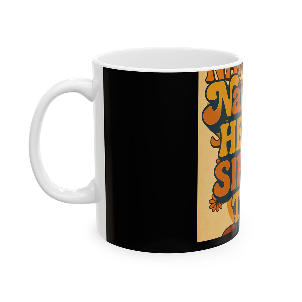 Namaste Sip On Tea Ceramic Mug, Boho Style Coffee Cup, Perfect for Yoga Lovers, Gift for Tea Enthusiasts, Relaxation Gifts