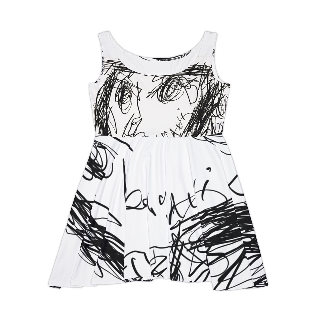 Art-Inspired Women's Skater Dress, Unique Fashion Piece, Stylish Summer Dress, Casual Wear, Ideal for Art Lovers, Gift for Birthdays