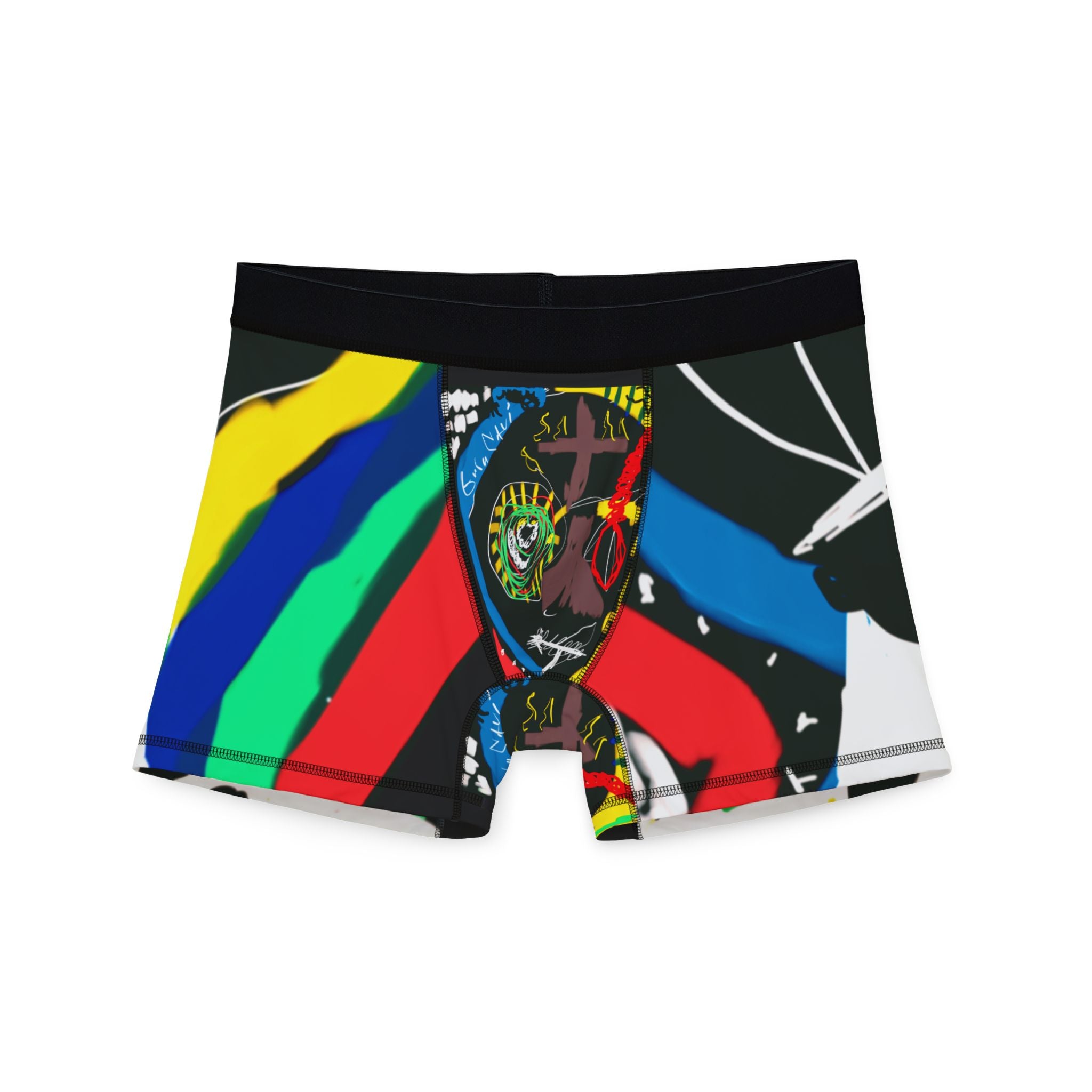 Introducing one of the greatest abstract artists in our era "Guru k. A. Navi" as he blesses us with his artist creativity!, Celebration Apparel... Namaste! (His piece of Art on these boxers is called "Babylonian Smithsonian!")