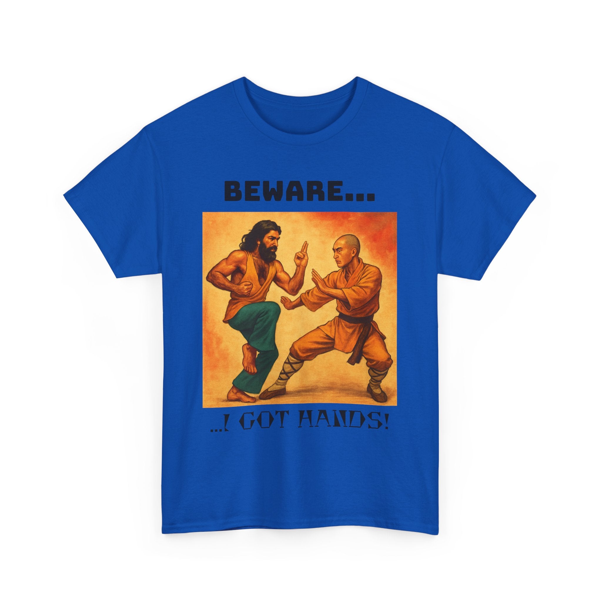Beware... I Got Hands! Unisex Heavy Cotton Tee, Graphic Shirt, Funny T-shirt Gift, Casual Wear, Men's Women's Humor Tee