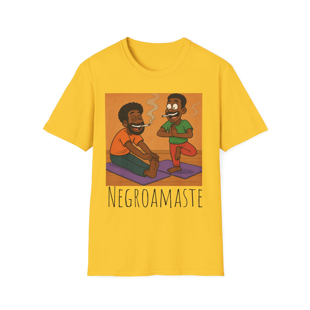 Negroamaste Yoga Tee, Unisex Softstyle T-Shirt for Yoga Lovers, Fun Fitness Apparel, Great Gift for Friends, Relaxation, Affirmation, [...]