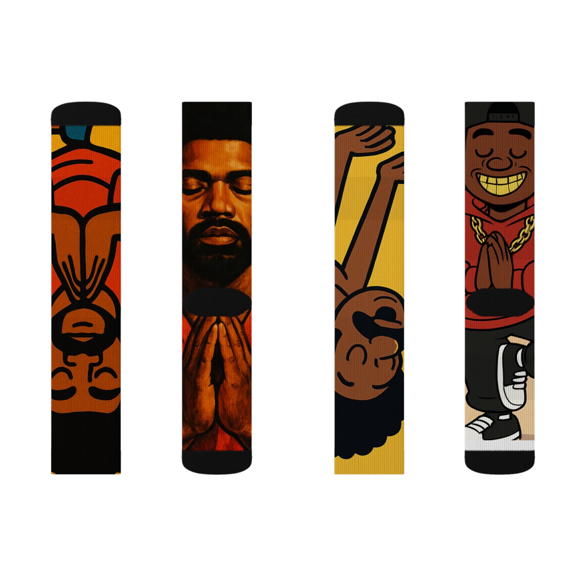 The "Negroamaste Socks" by Yoga Brats , Trendy Sublimation Socks featuring Artistic Designs, Cozy Footwear for Everyday Style, Perfect Gift for Hip Hop Lovers, Fashionable [...]