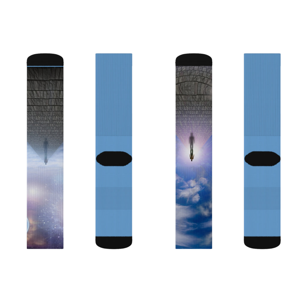 YOGA BRATS Introducing...Cosmic Vivid Sublimation Socks, Galaxy Patterned Socks, Unique Gift for Space Lovers, Trendy Fashion Accessories, Comfortable Everyday Wear