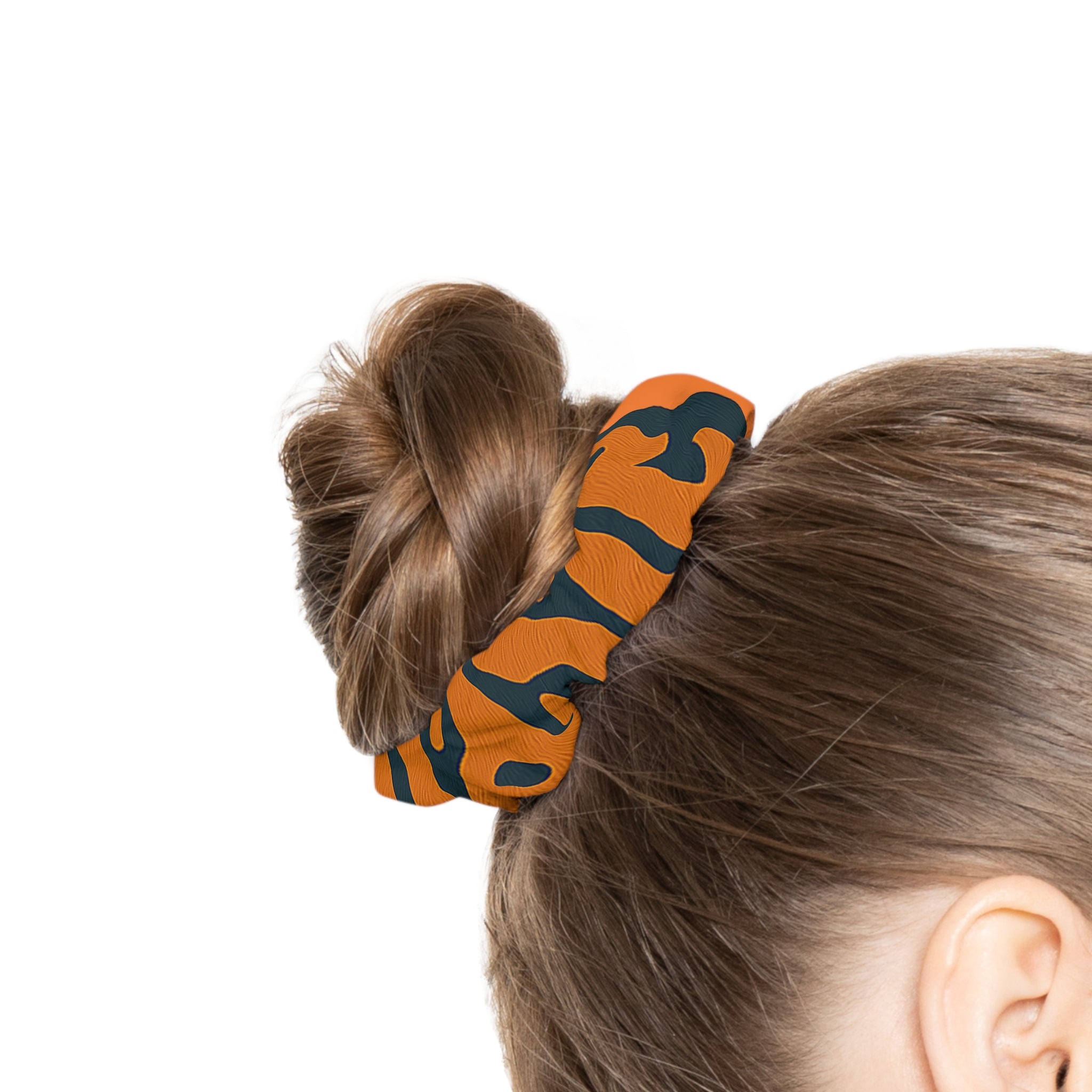 Vibrant Tiger Print Scrunchie | Hair Accessories for Animal Lovers, Creative Gifts for Friends, Party and Casual Wear