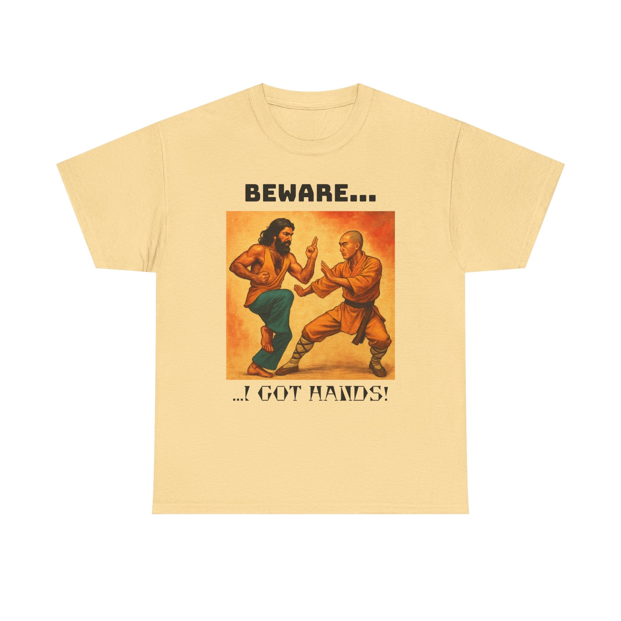 Beware... I Got Hands! Unisex Heavy Cotton Tee, Graphic Shirt, Funny T-shirt Gift, Casual Wear, Men's Women's Humor Tee