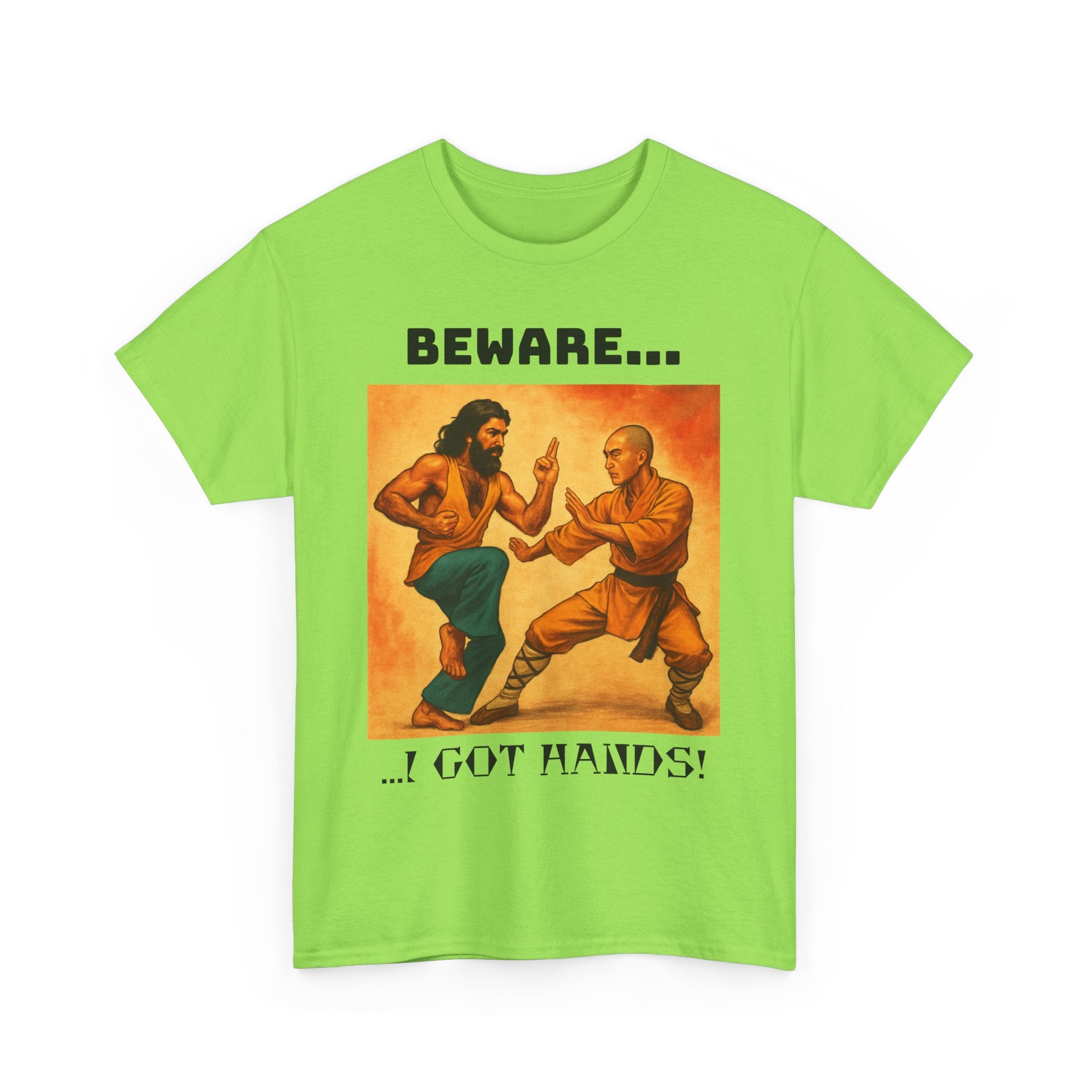 Beware... I Got Hands! Unisex Heavy Cotton Tee, Graphic Shirt, Funny T-shirt Gift, Casual Wear, Men's Women's Humor Tee