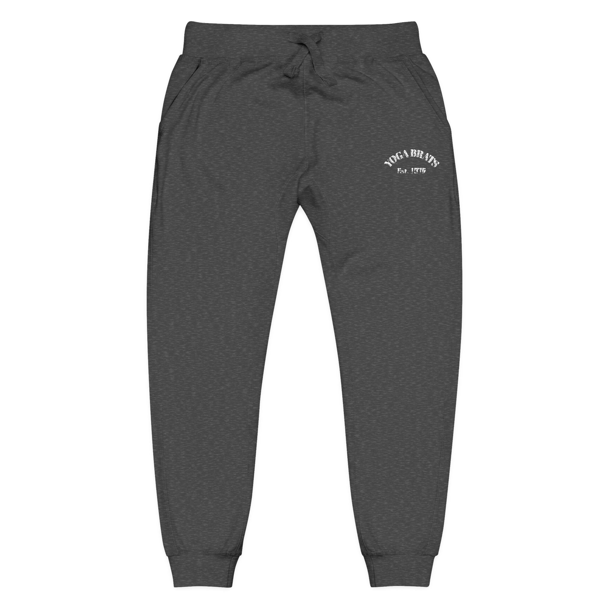 Cozy Unisex Fleece Sweatpants with Embroidery, Comfortable Lounge Wear, Stylish Athleisure Pants, Perfect for Relaxing, Gift for Her/Him