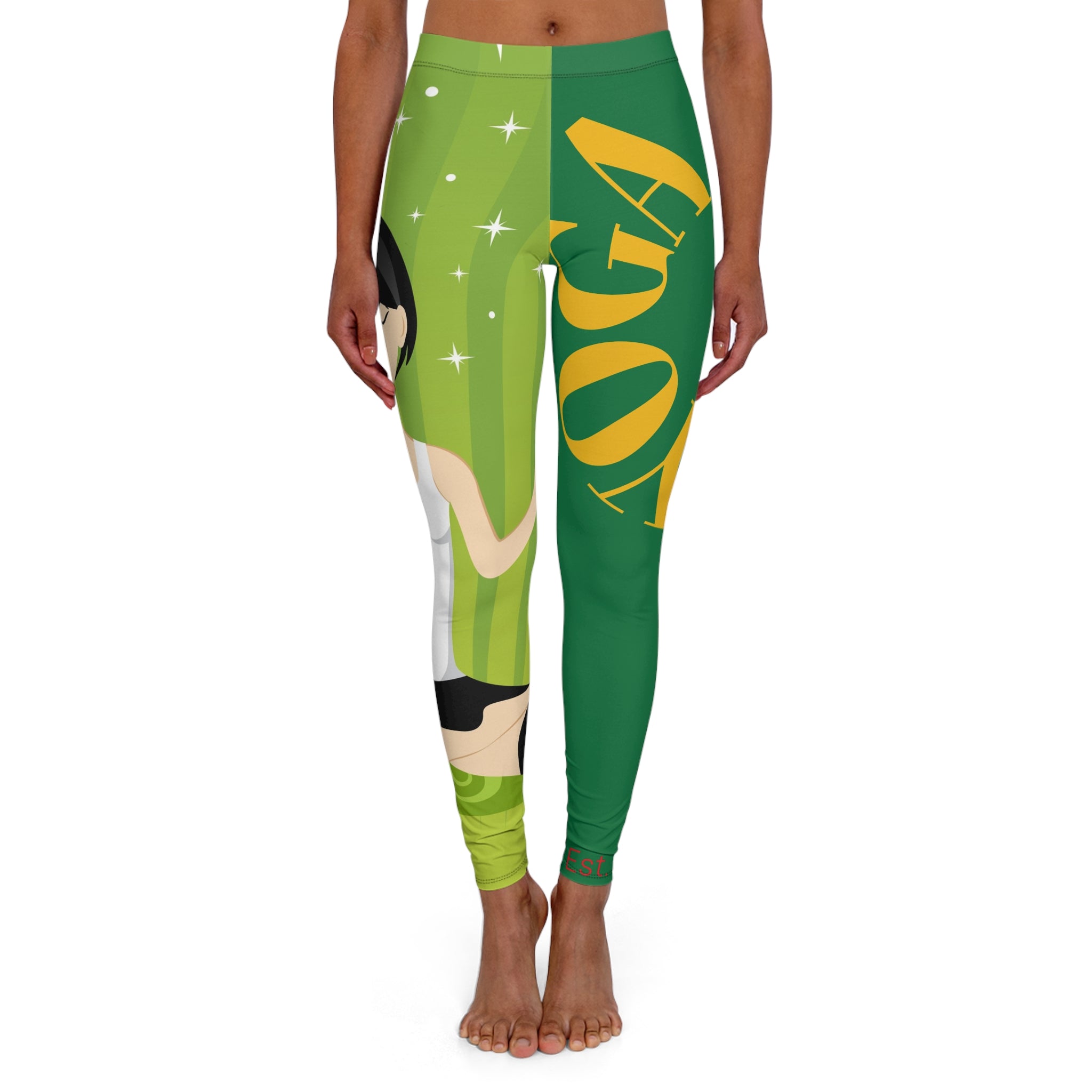 Yoga-Themed Women's Casual Leggings, Activewear for Fitness, Workout Pants, Comfortable Stretch Leggings, Great for Yoga & Everyday Wear