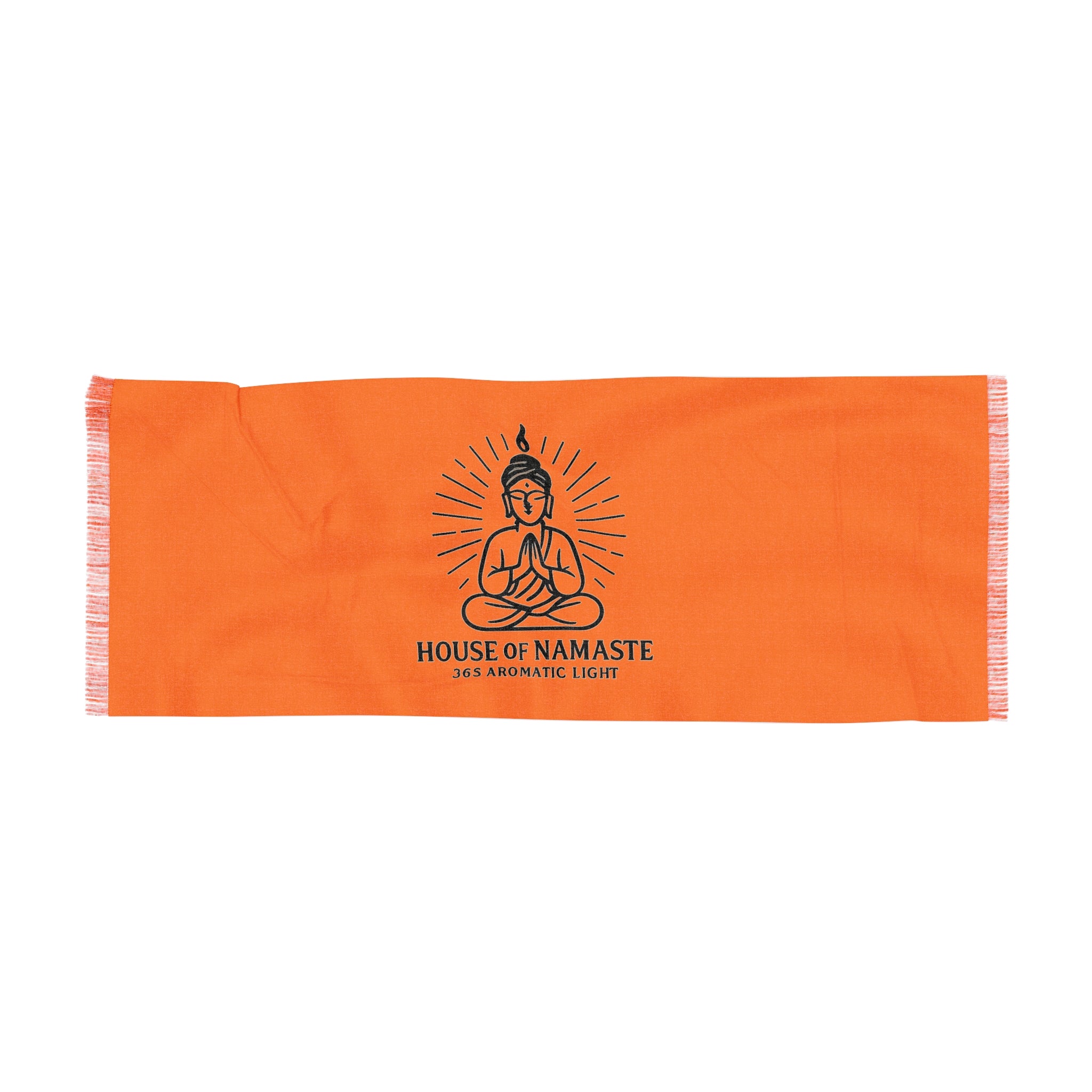 Light Scarf with Spiritual Buddha Design, Yoga Accessory, Meditation Gift, Light Weight Wrap, Namaste Scarf for Mindfulness