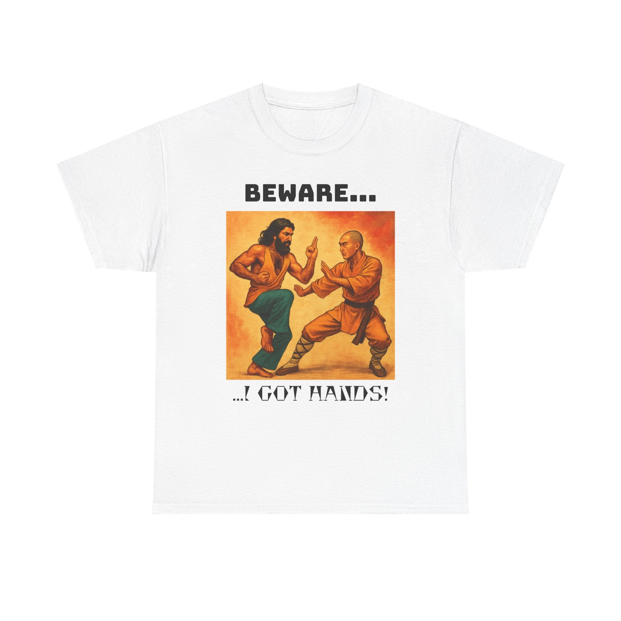 Beware... I Got Hands! Unisex Heavy Cotton Tee, Graphic Shirt, Funny T-shirt Gift, Casual Wear, Men's Women's Humor Tee
