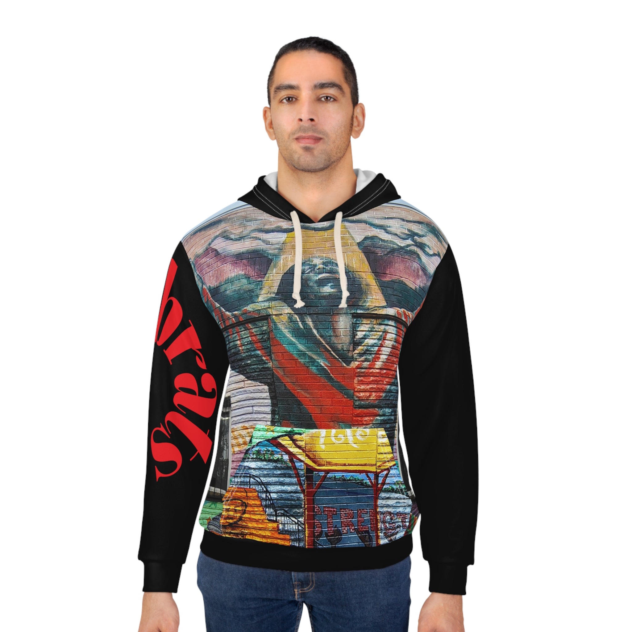 Guru Navi's Urban Artistic Unisex Pullover Hoodie, Streetwear, Unique Gift, Cozy Fashion, Graffiti Inspired, Everyday Wear