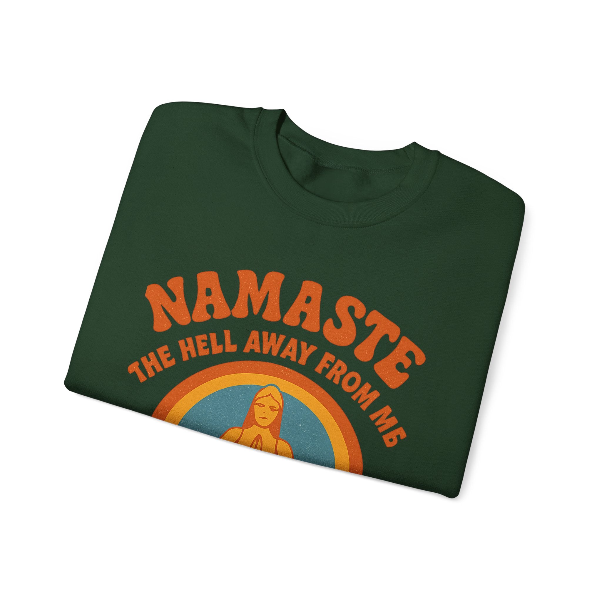 Namaste Sweatshirt, Funny Yoga Crewneck, Unisex Heavy Blend, Spiritual Gift, Meditation Apparel, Mindfulness Clothing, Self-Care Cozy Wear