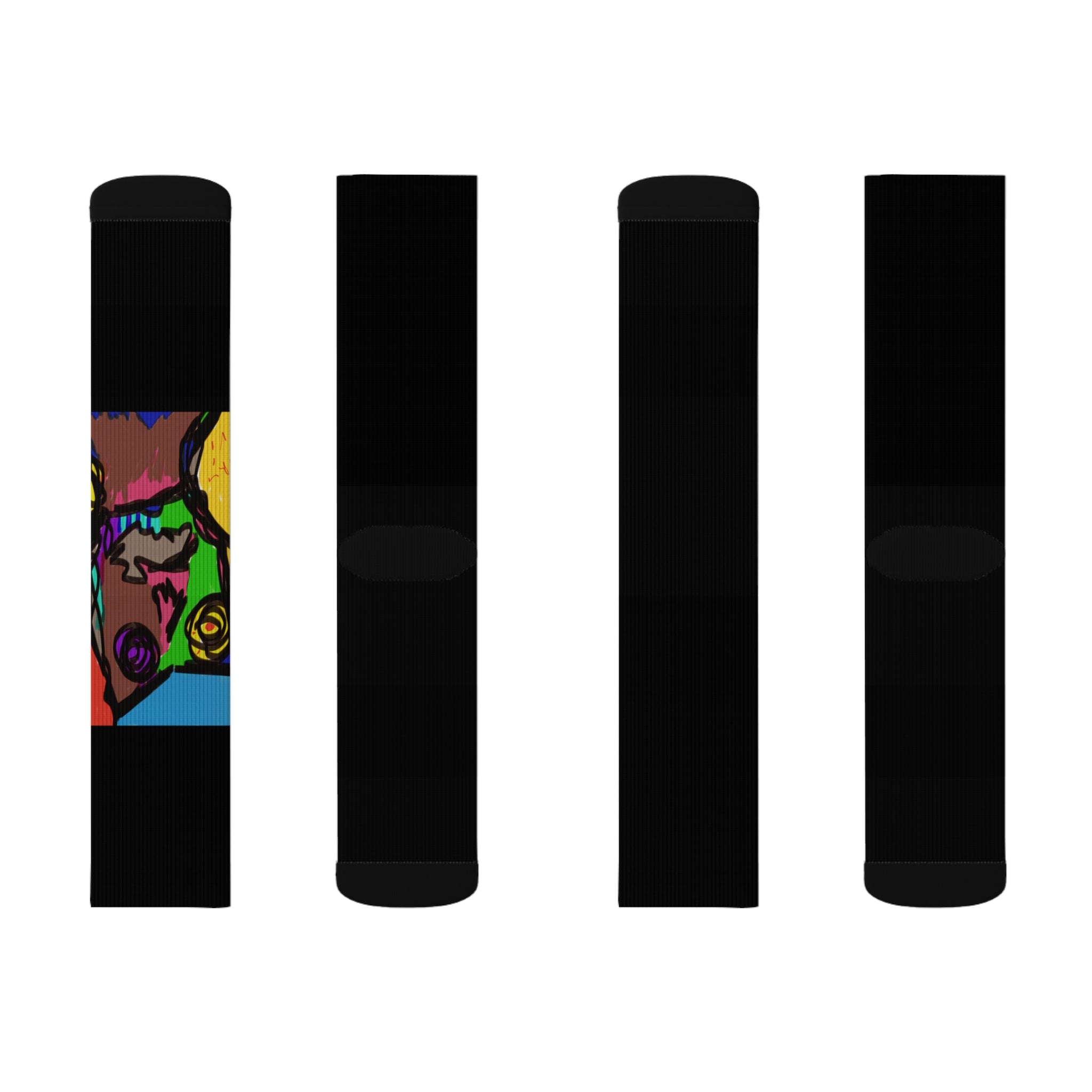 Colorful Artistic Sublimation Socks, Funky Socks, Gift for Her, Unique Fun Socks, Creative Footwear, Quirky Fashion Accessories