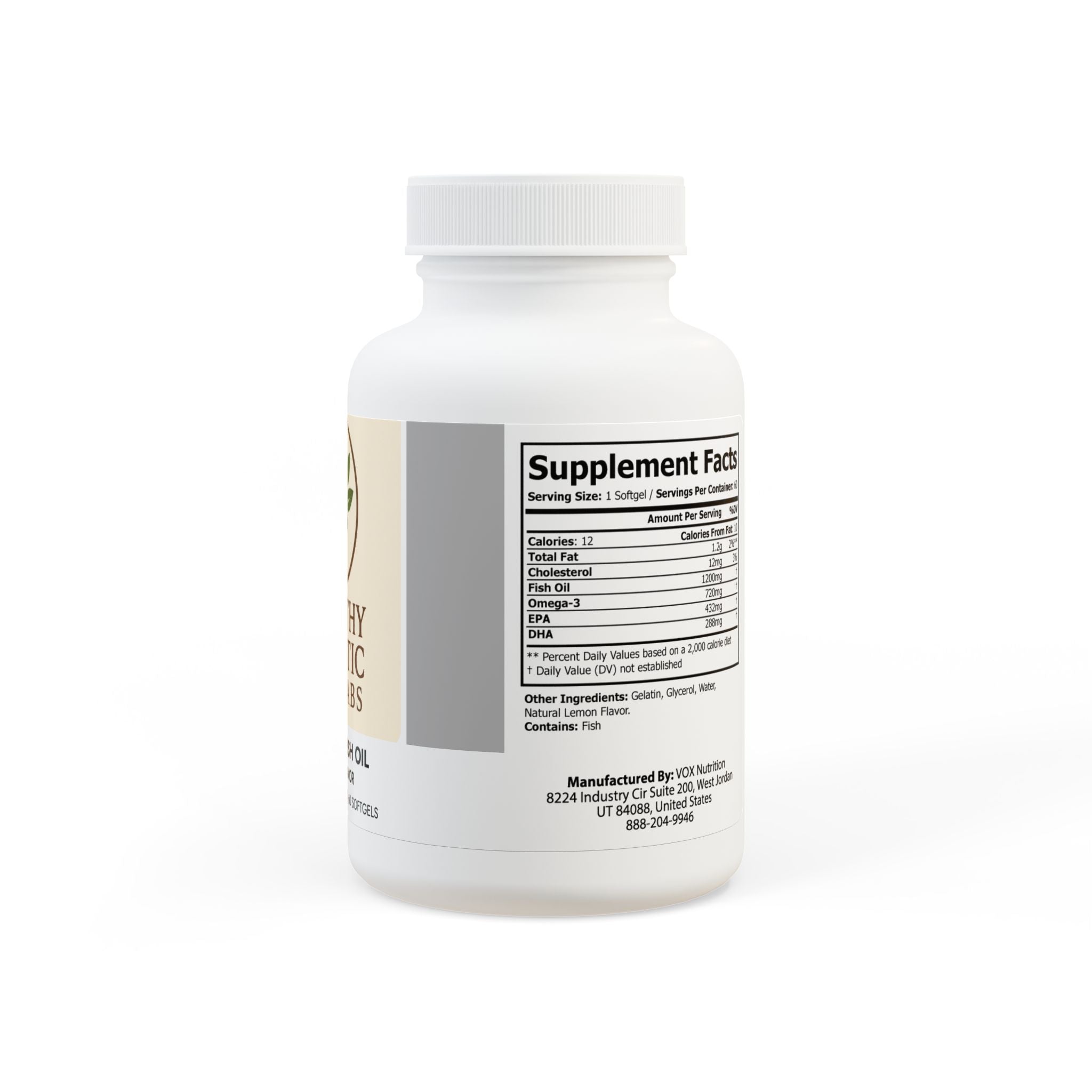 Omega 3 Fish Oil Supplement (60 Softgels)