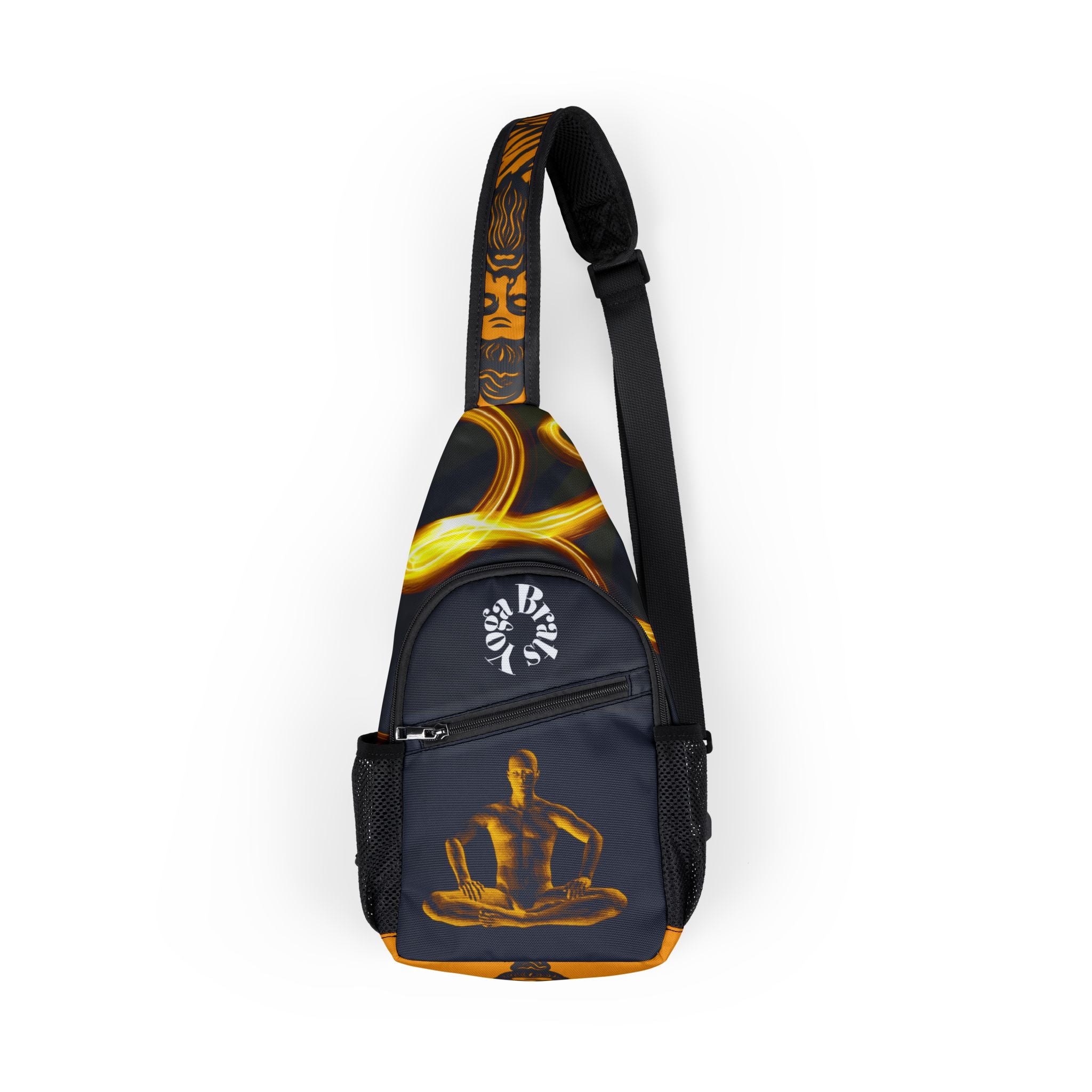 YOGA BRATS Golden Serenity Chest Bag, Unique Sling Bag, Yoga Inspired Accessories, Meditation Gear, Bohemian Travel Bag, Spiritual Gift