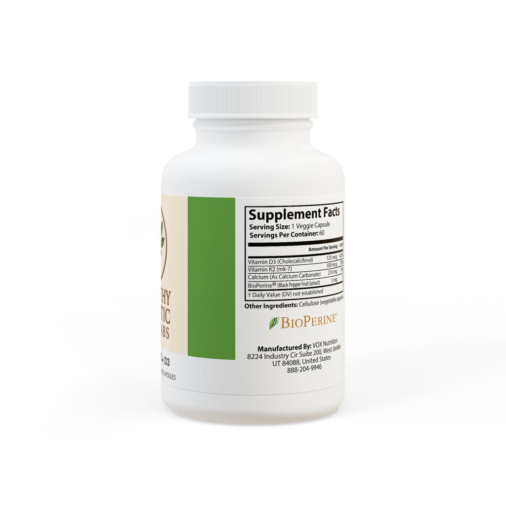 Vitamin K2 + D3 Supplement (60 Capsules)