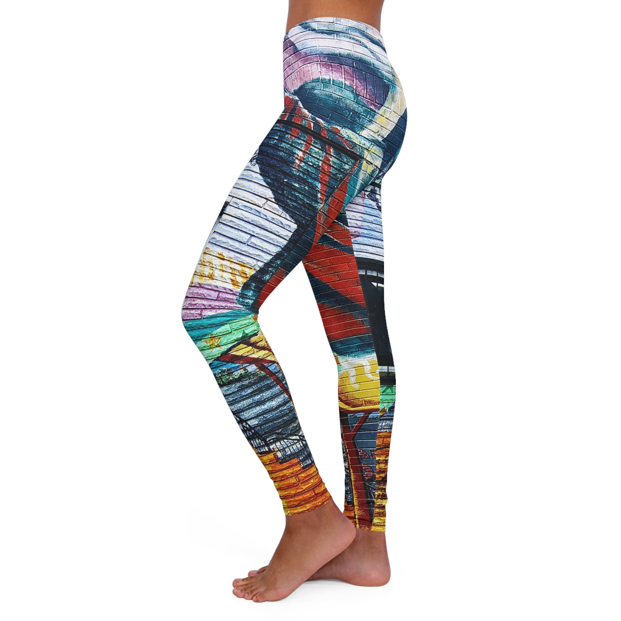 Artistic Yoga Brats Women's Casual Spandex Leggings, Trendy Activewear, Fitness Leggings, Yoga Pants, Vibrant Graphic Leggings