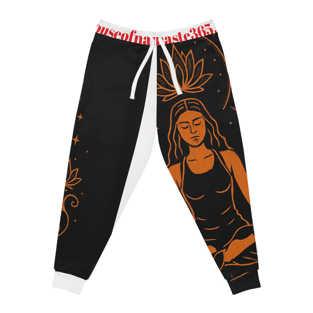 Meditative Themed Athletic Joggers, Relaxed Fit Pants for Yoga, Leisure Wear, Gift for Mindfulness, Women's Joggers