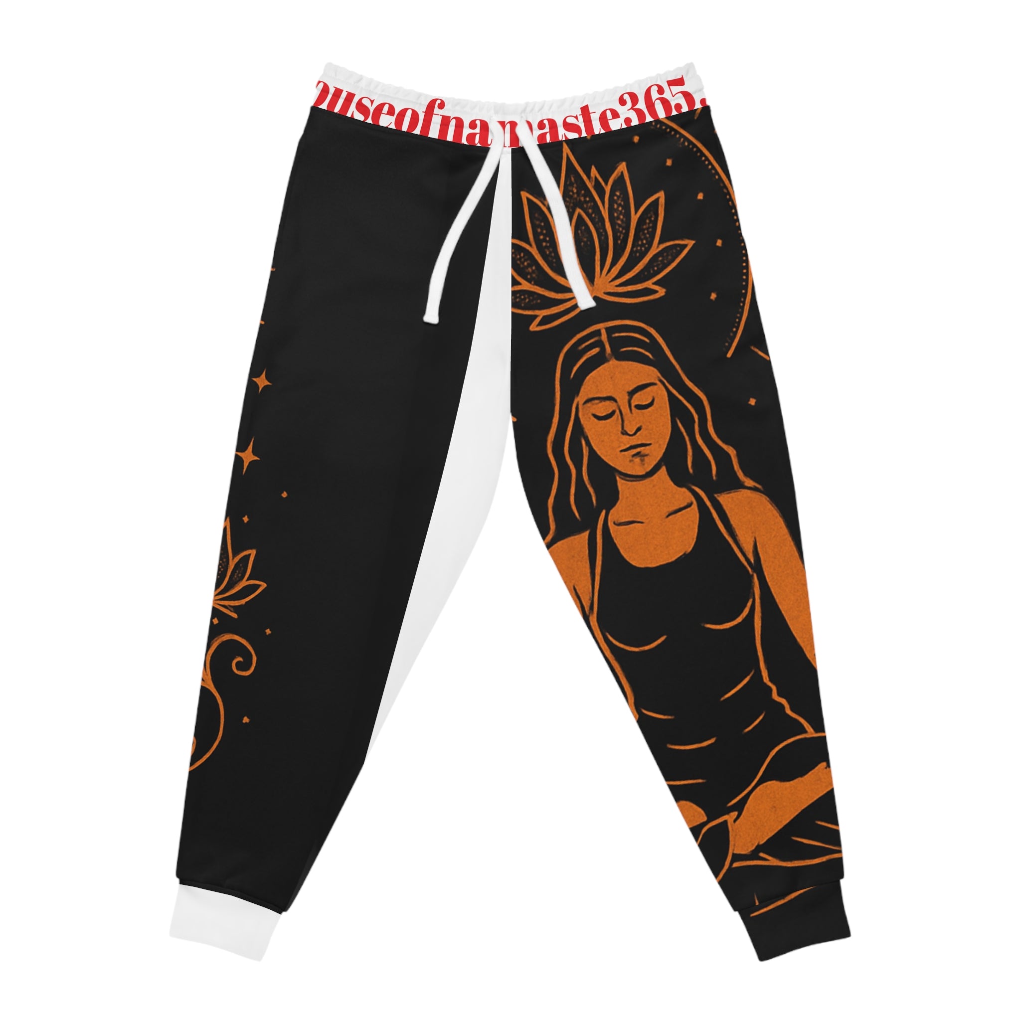 Meditative Themed Athletic Joggers, Relaxed Fit Pants for Yoga, Leisure Wear, Gift for Mindfulness, Women's Joggers