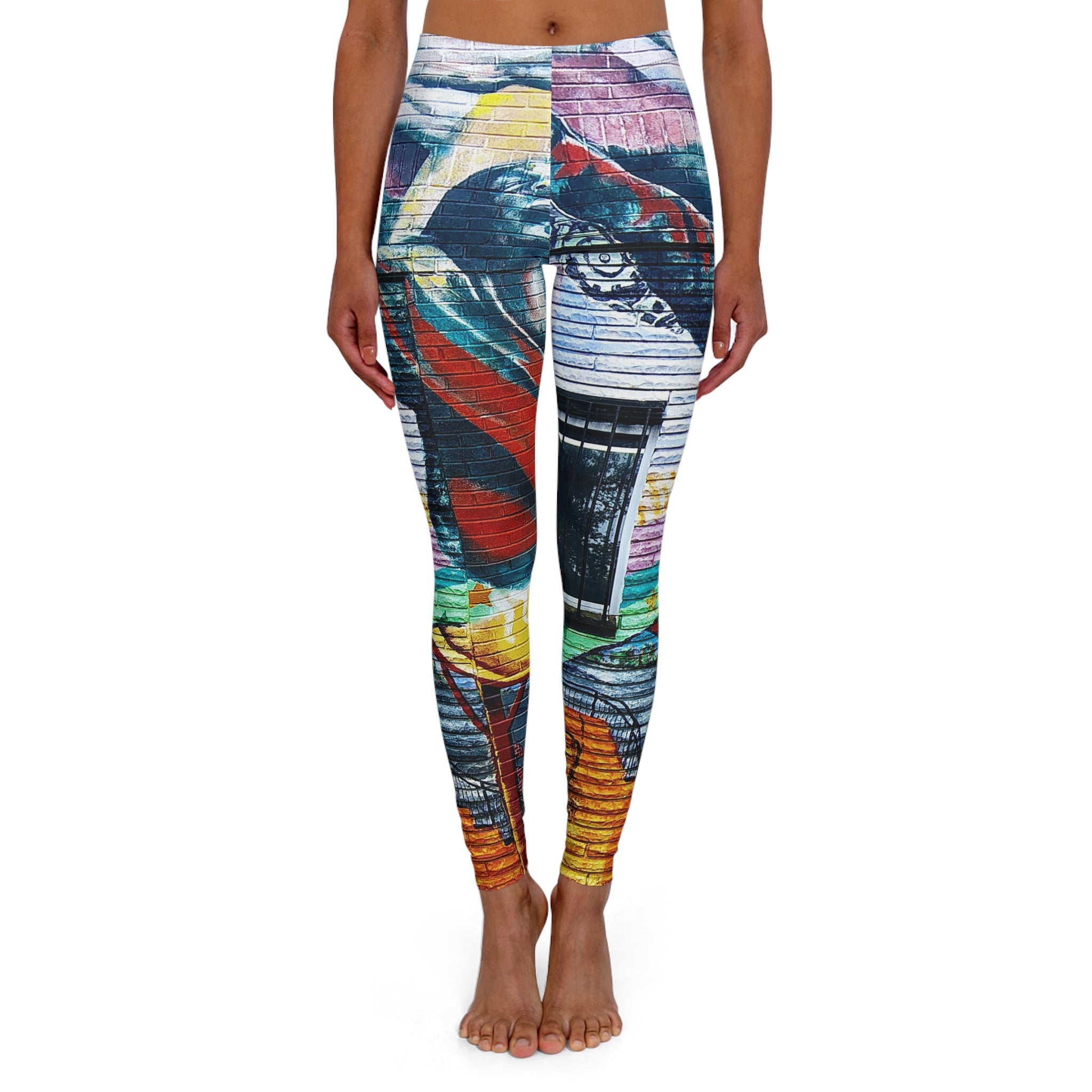 Artistic Yoga Brats Women's Casual Spandex Leggings, Trendy Activewear, Fitness Leggings, Yoga Pants, Vibrant Graphic Leggings