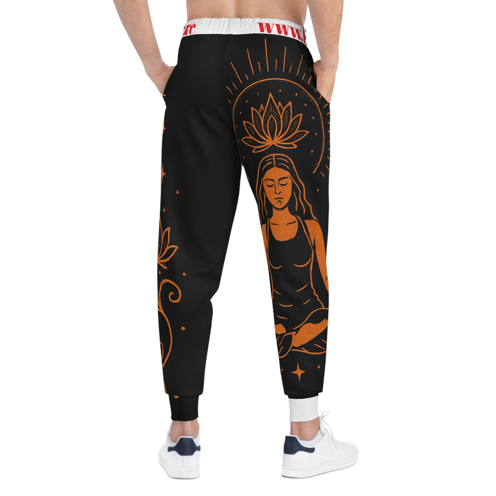 Meditative Themed Athletic Joggers, Relaxed Fit Pants for Yoga, Leisure Wear, Gift for Mindfulness, Women's Joggers