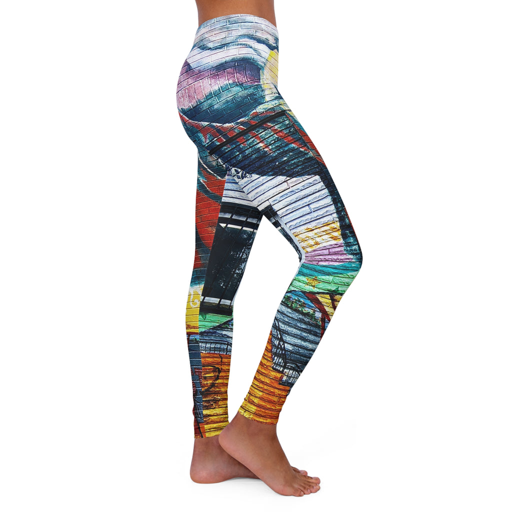 Artistic Yoga Brats Women's Casual Spandex Leggings, Trendy Activewear, Fitness Leggings, Yoga Pants, Vibrant Graphic Leggings