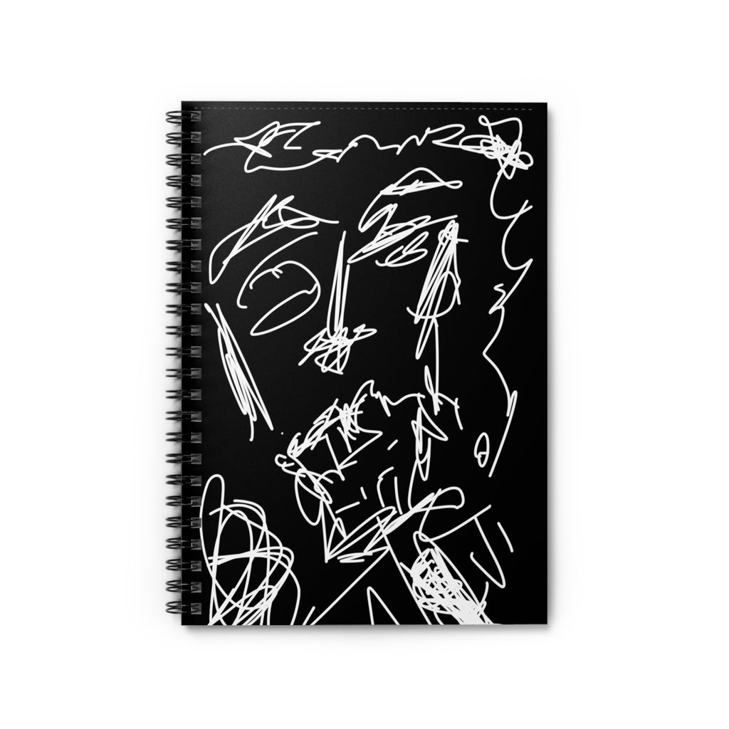 Artistic Spiral Notebook - Ruled Line, Sketchbook for Artists, Creative Journaling, Unique Gift for Students, Black Background Design