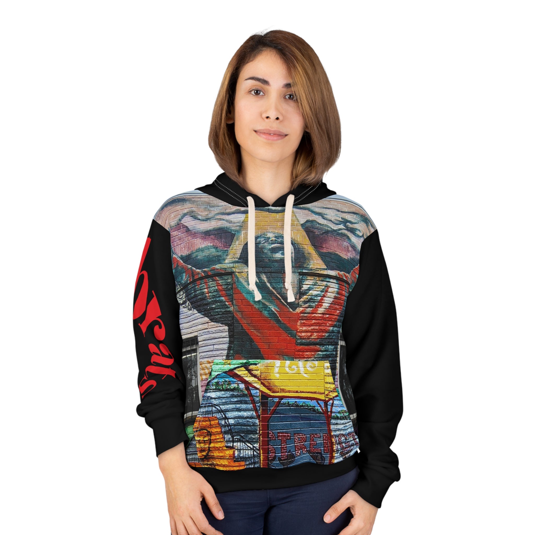 Guru Navi's Urban Artistic Unisex Pullover Hoodie, Streetwear, Unique Gift, Cozy Fashion, Graffiti Inspired, Everyday Wear