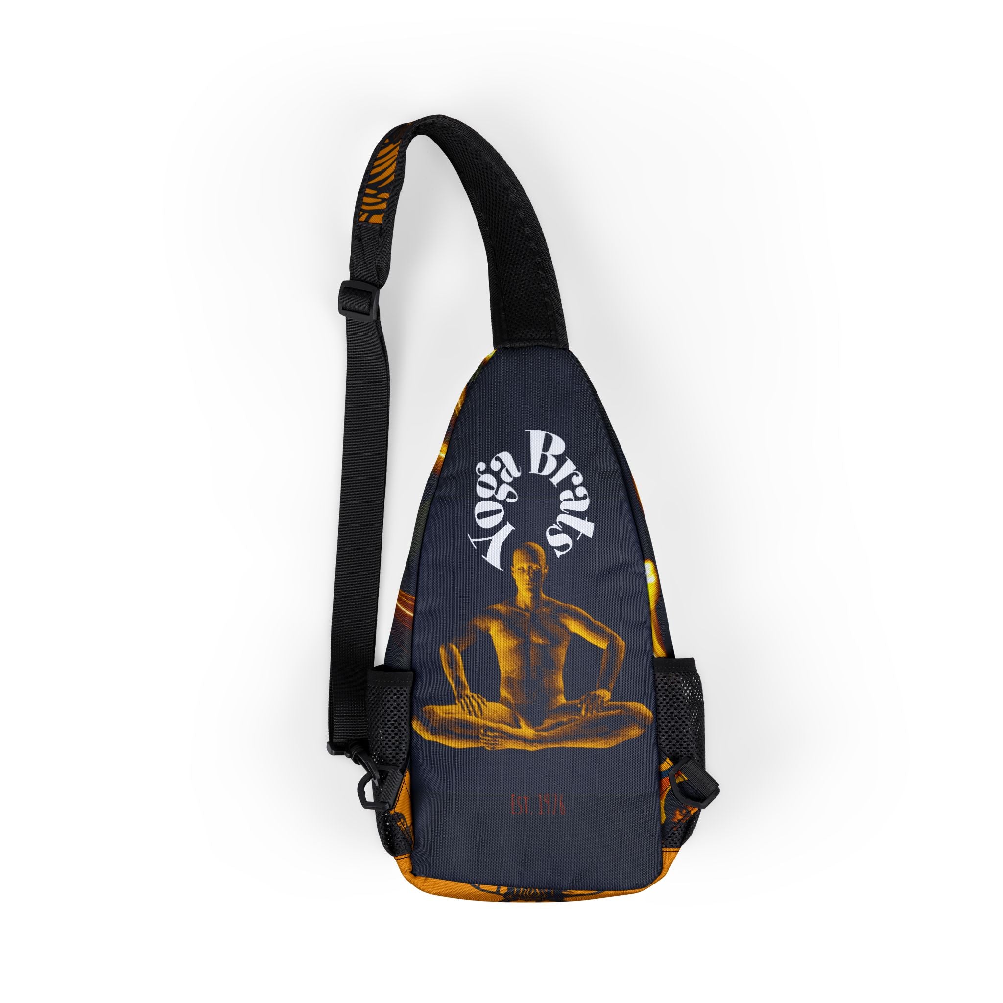 YOGA BRATS Golden Serenity Chest Bag, Unique Sling Bag, Yoga Inspired Accessories, Meditation Gear, Bohemian Travel Bag, Spiritual Gift